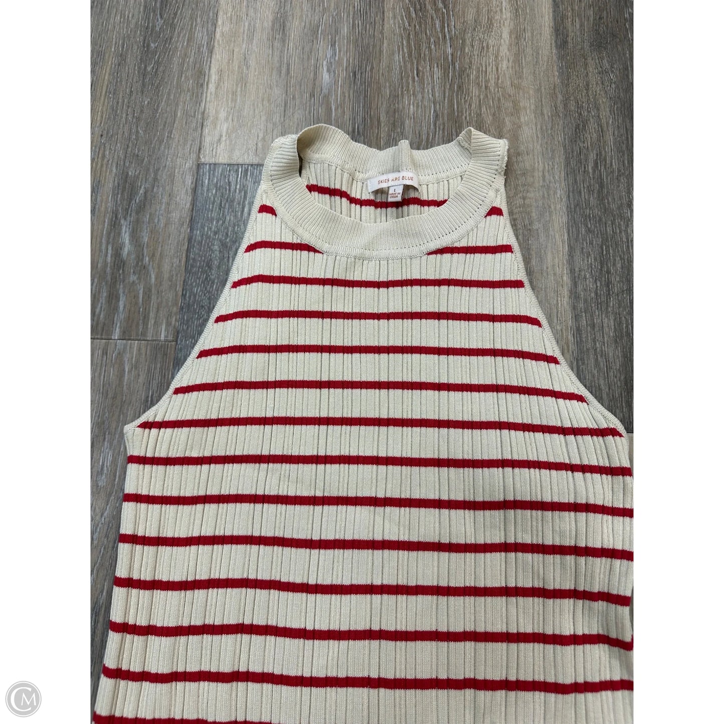 Tank Top By Skies Are Blue In Striped Pattern, Size: L