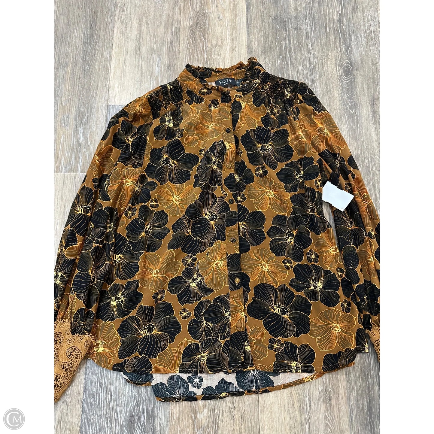 Blouse Long Sleeve By Fate In Floral Print, Size: S