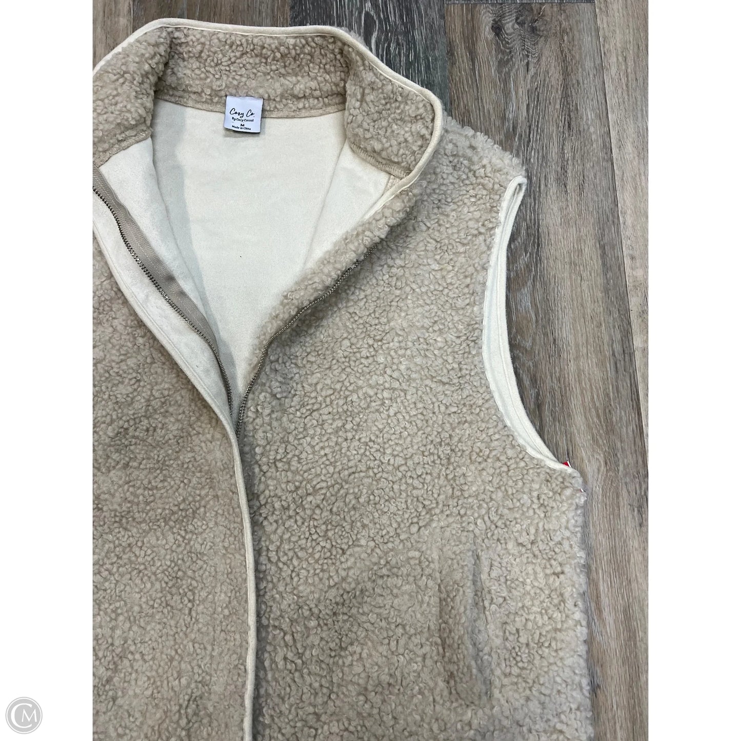 Vest Faux Fur & Sherpa By Cozy Casual In Cream, Size: M