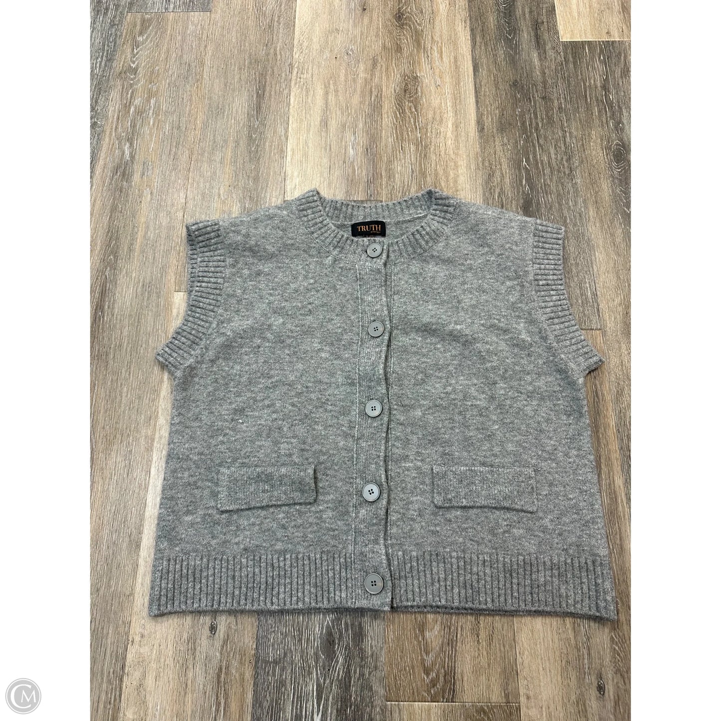 Vest Sweater By Truth In Grey, Size: Xl