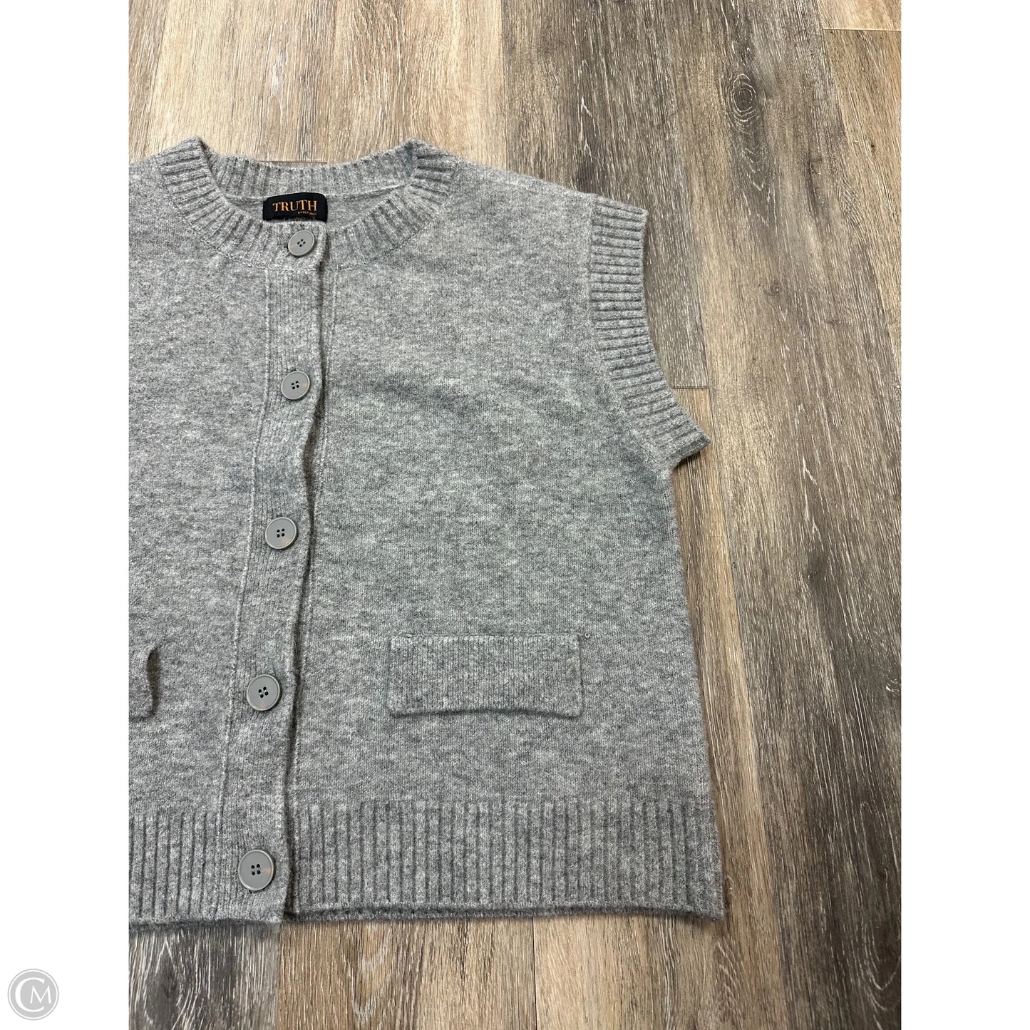 Vest Sweater By Truth In Grey, Size: Xl