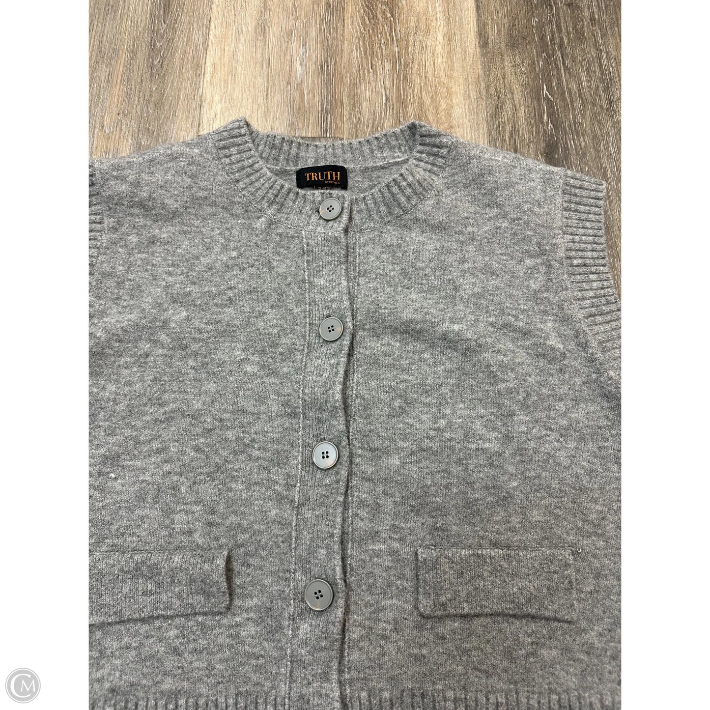 Vest Sweater By Truth In Grey, Size: Xl