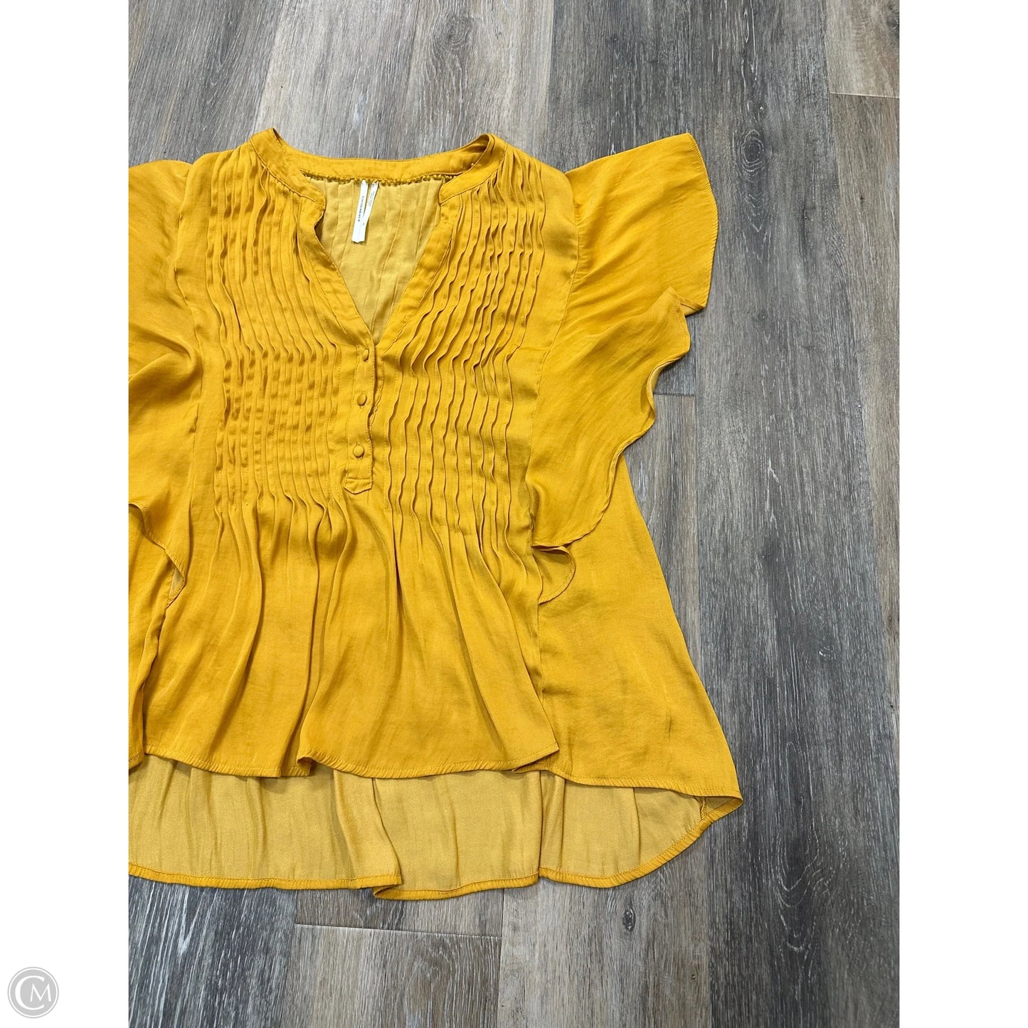Blouse Short Sleeve By Anthropologie In Yellow, Size: 2x