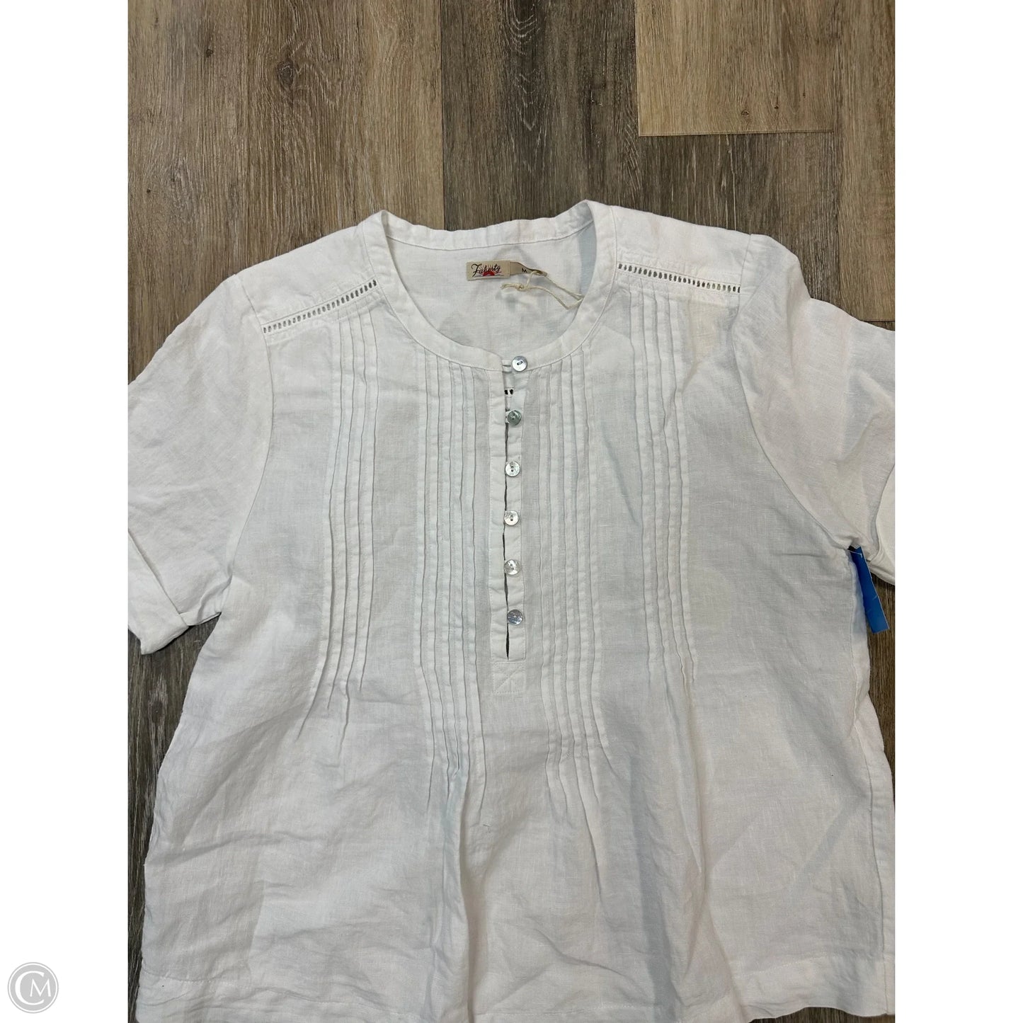 Blouse Short Sleeve By Faherty In White, Size: M