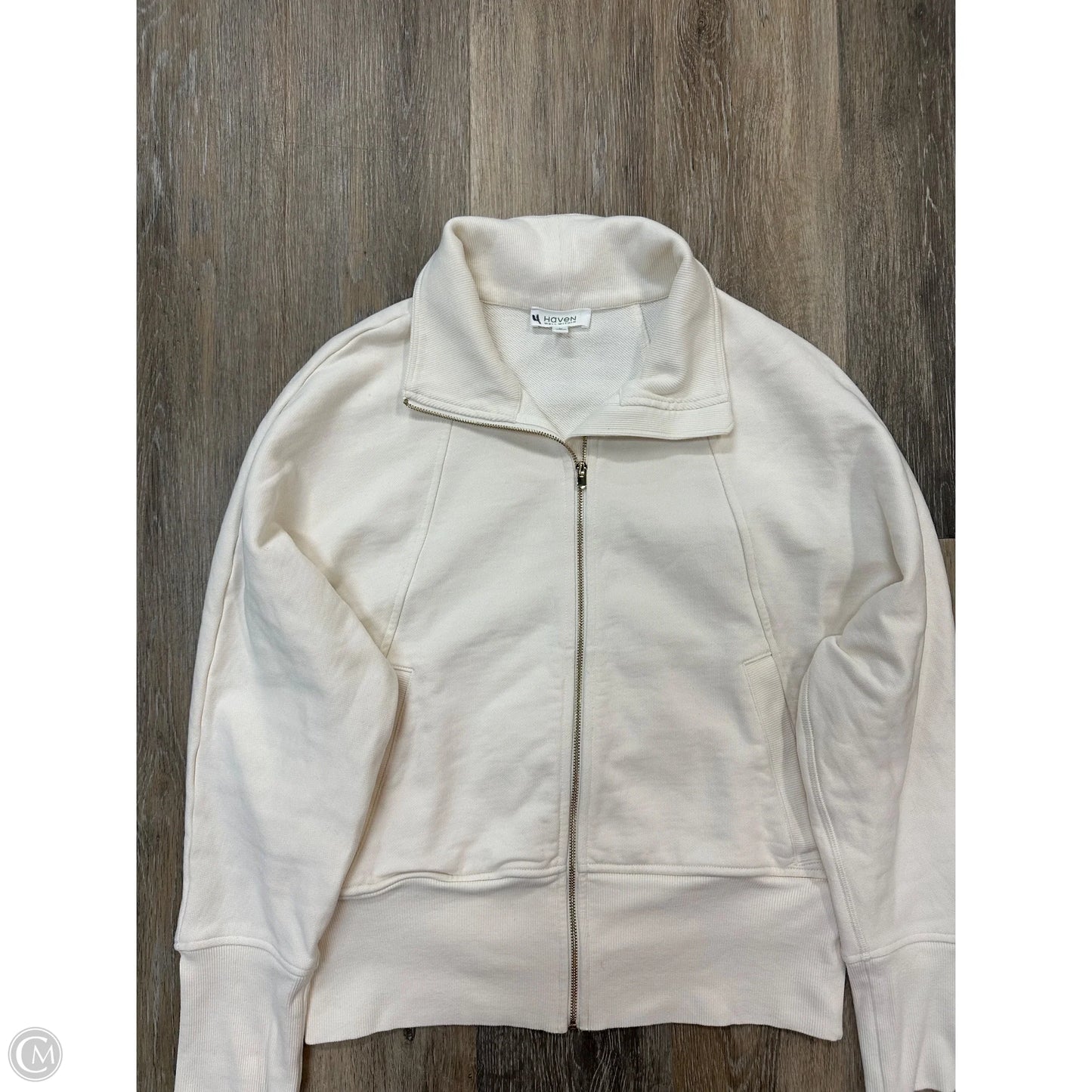 Athletic Sweatshirt Collar By Haven In White, Size: M