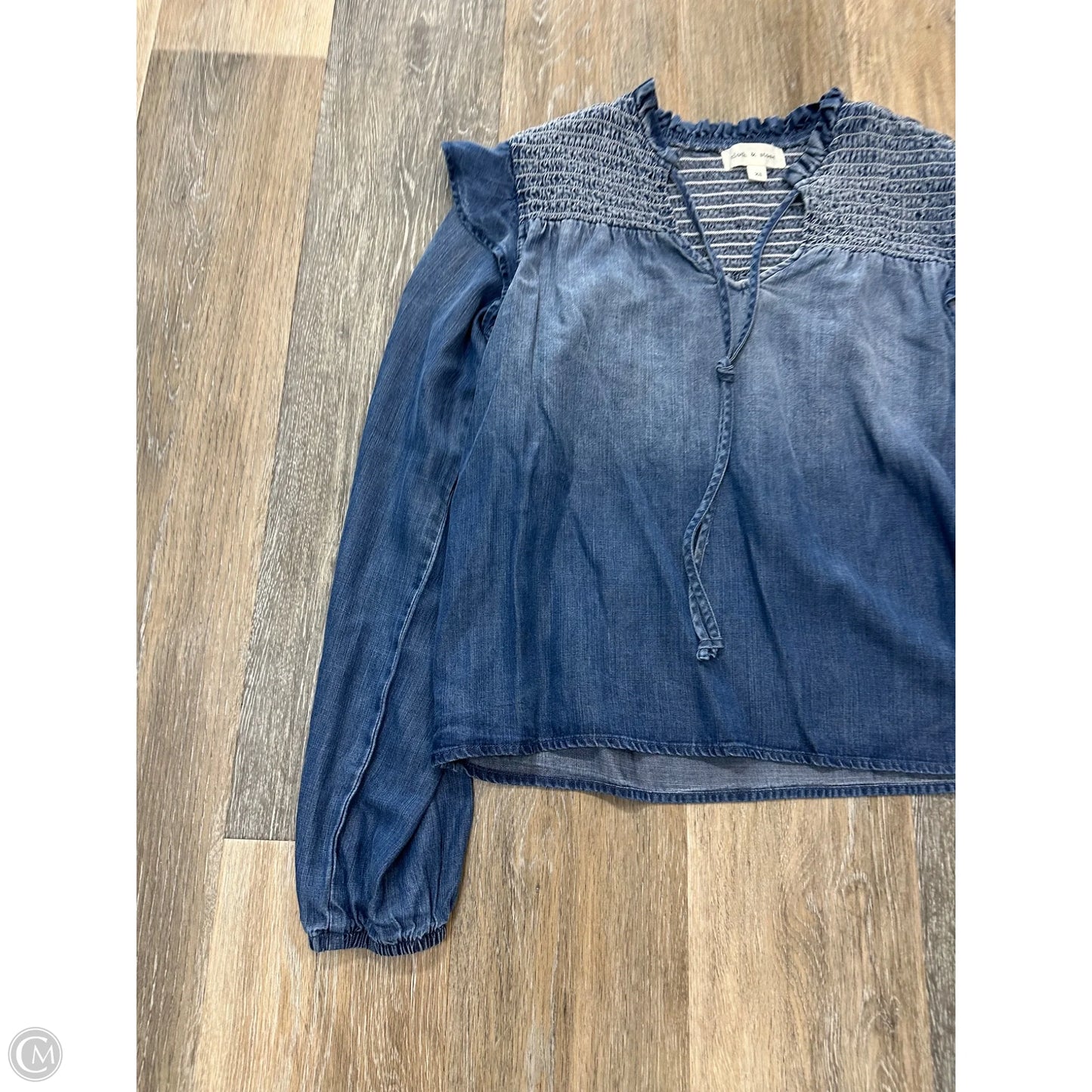 Blouse Long Sleeve By Cloth & Stone In Blue, Size: Xs