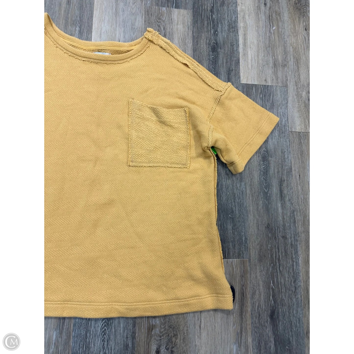 Top Short Sleeve By Free People In Yellow, Size: Xs