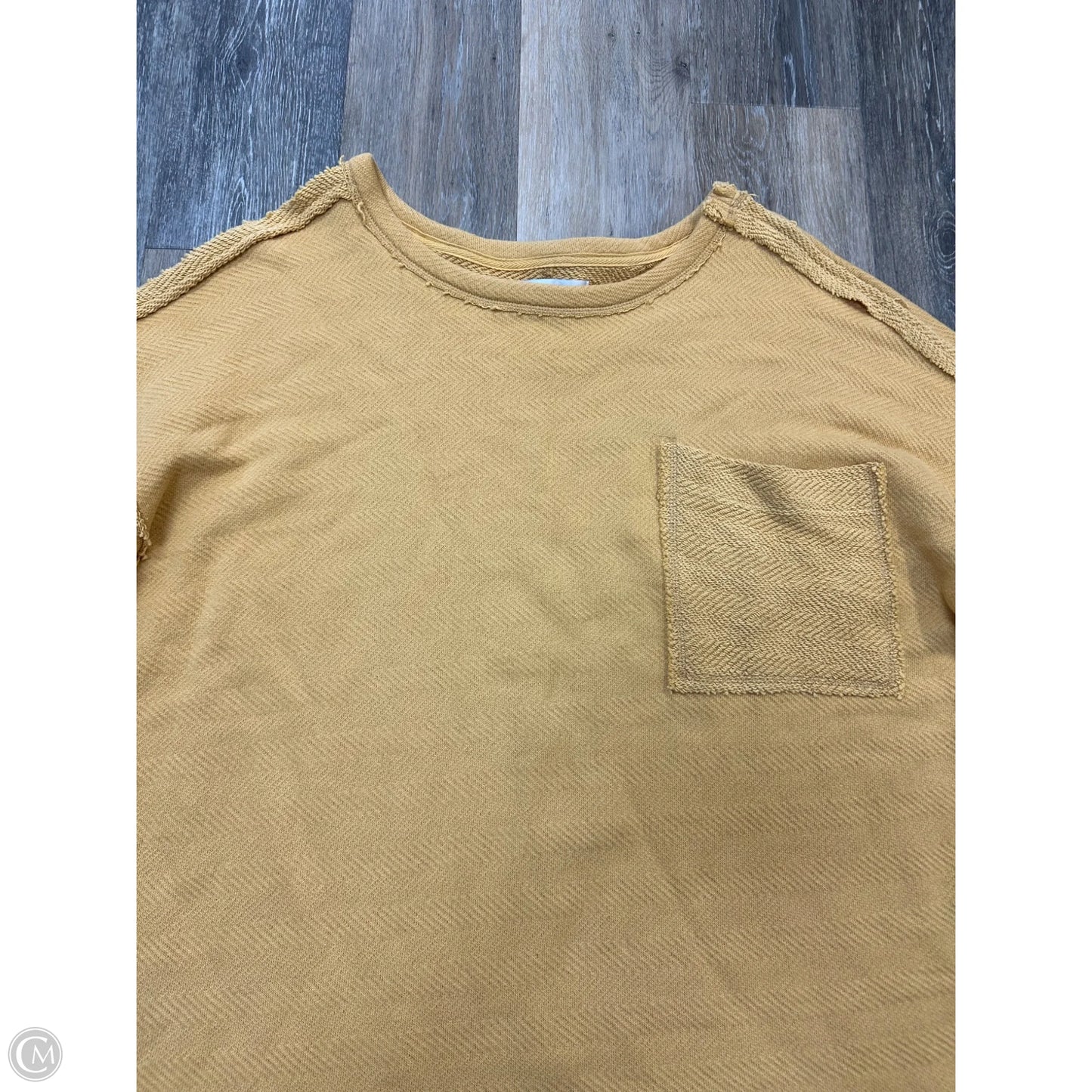 Top Short Sleeve By Free People In Yellow, Size: Xs