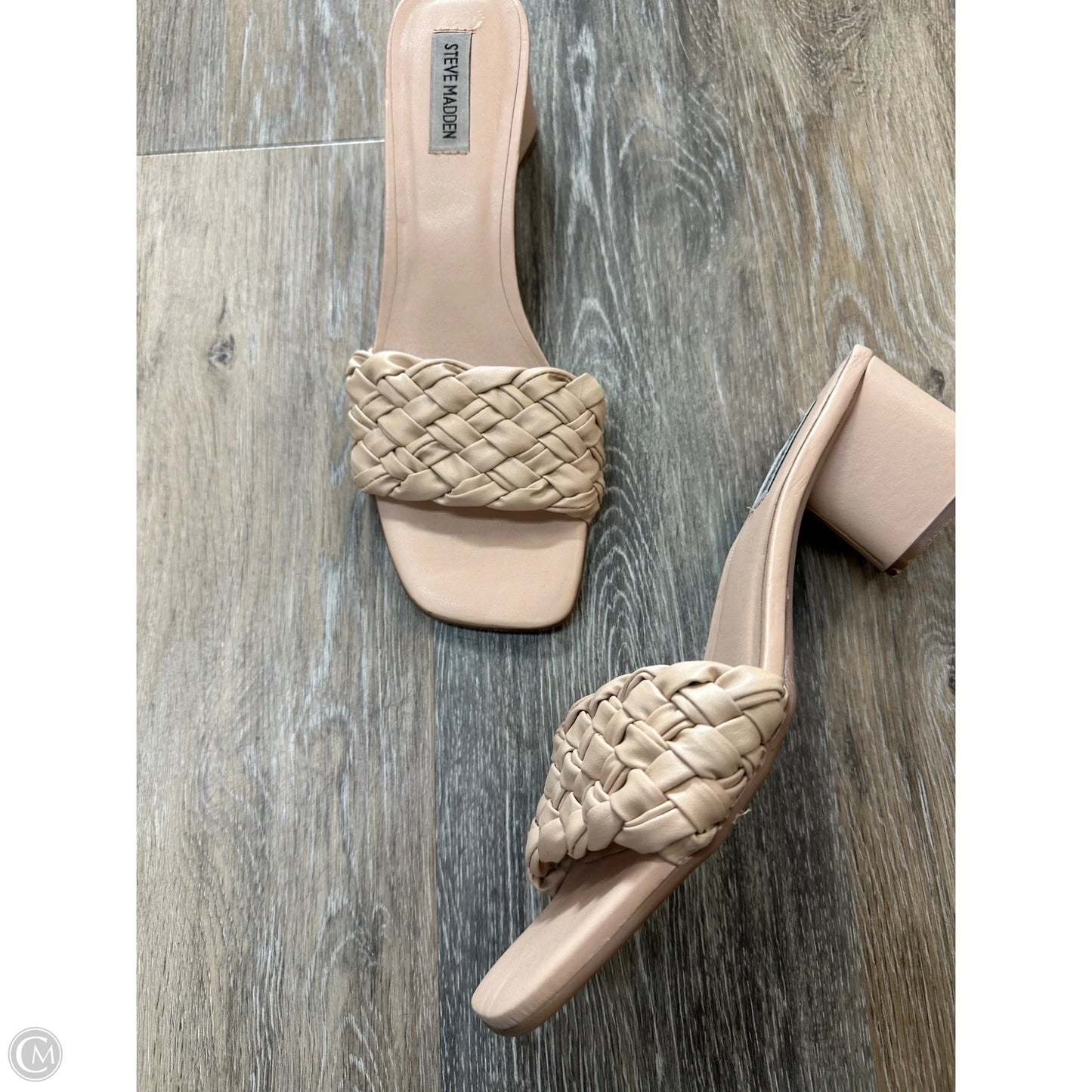 Sandals Heels Block By Steve Madden In Tan, Size: 10