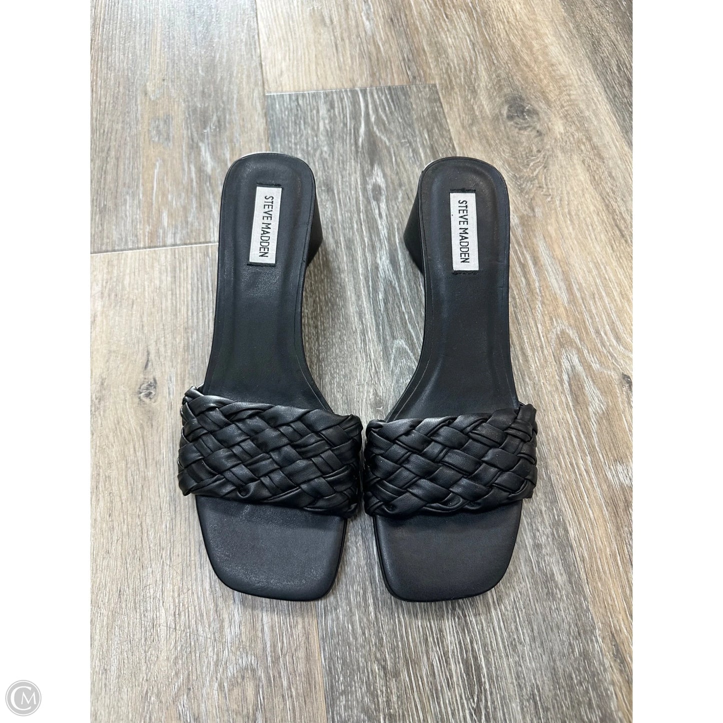 Sandals Heels Block By Steve Madden In Black, Size: 10