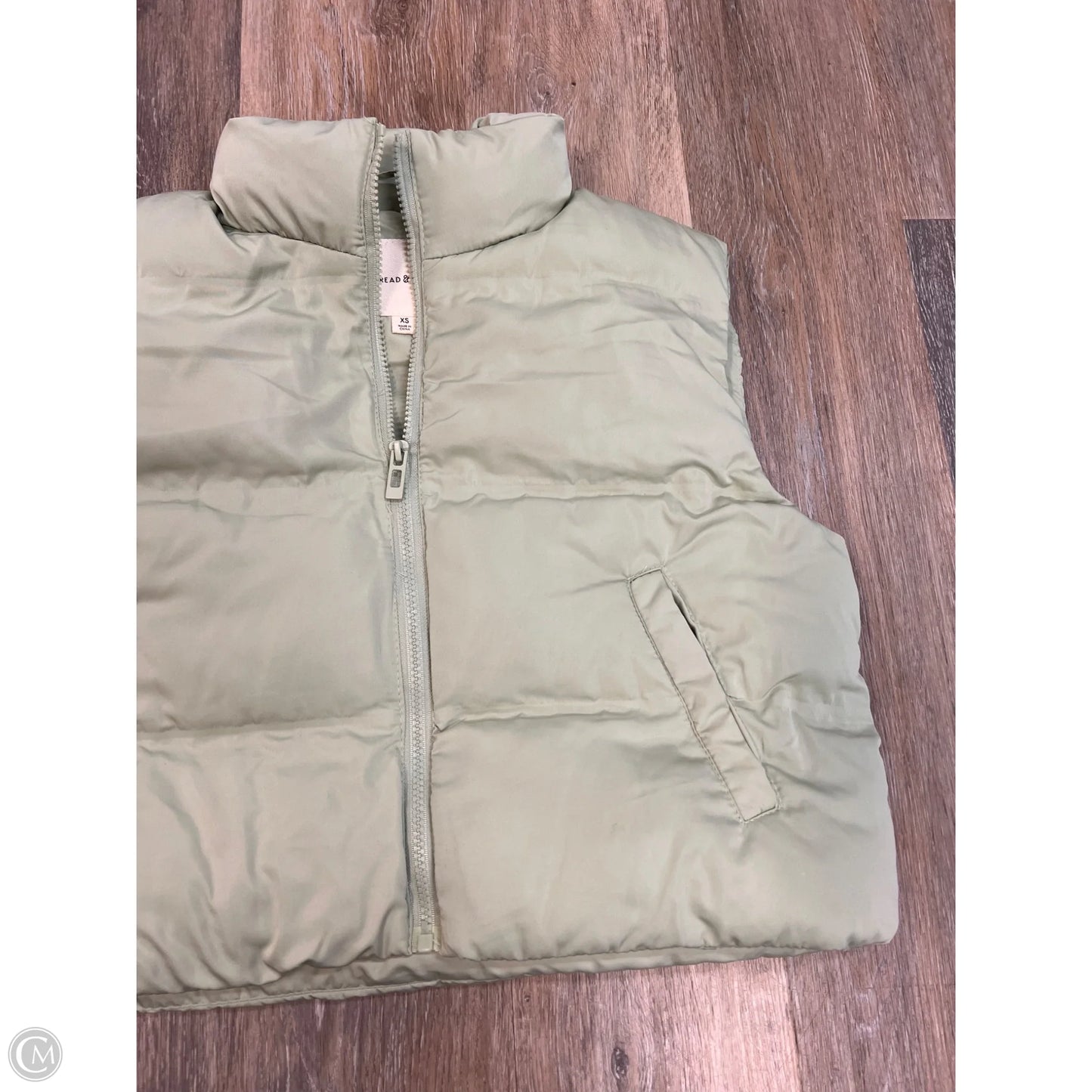 Vest Puffer & Quilted By Thread And Supply In Green, Size: Xs