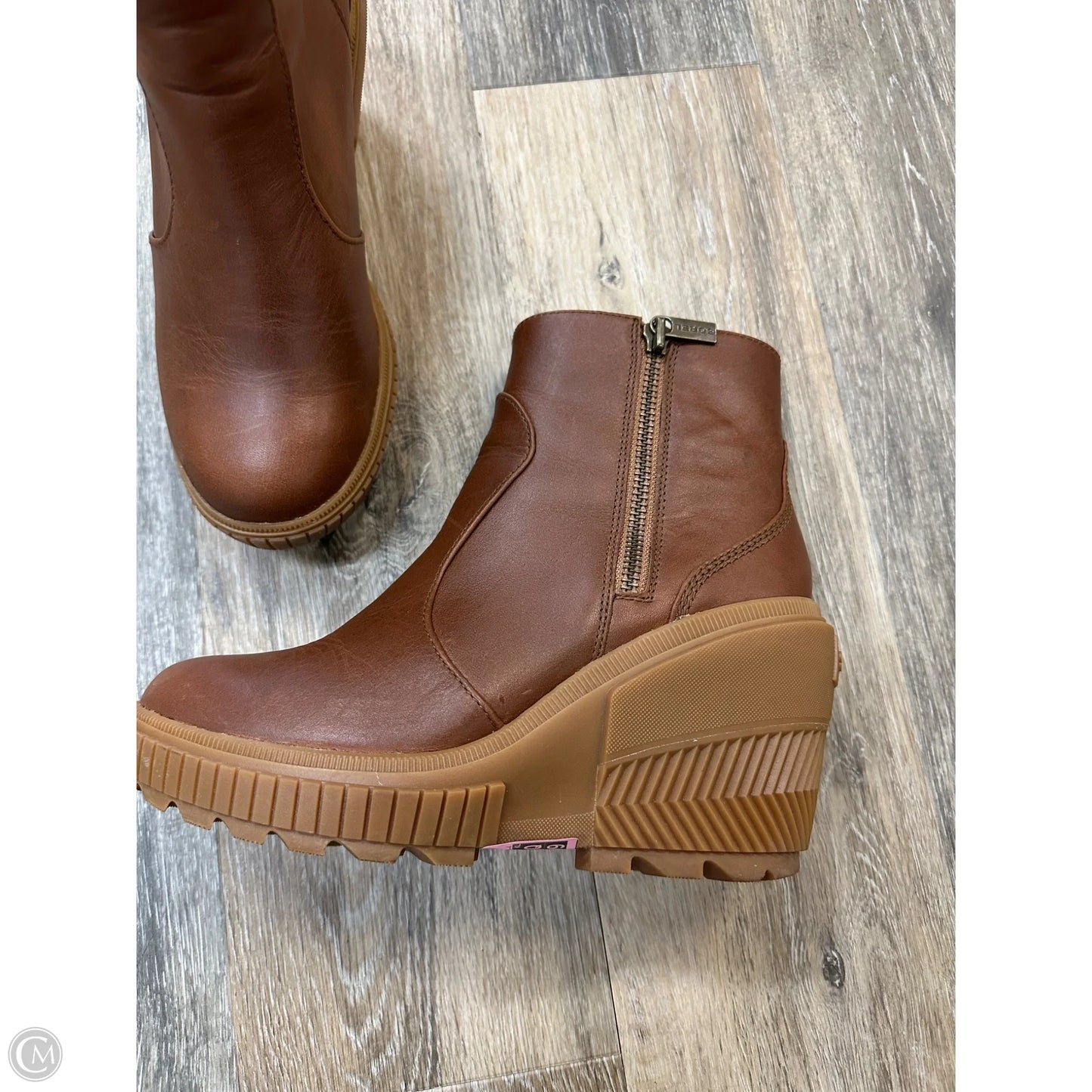 Boots Ankle Heels By Sorel In Brown, Size: 9