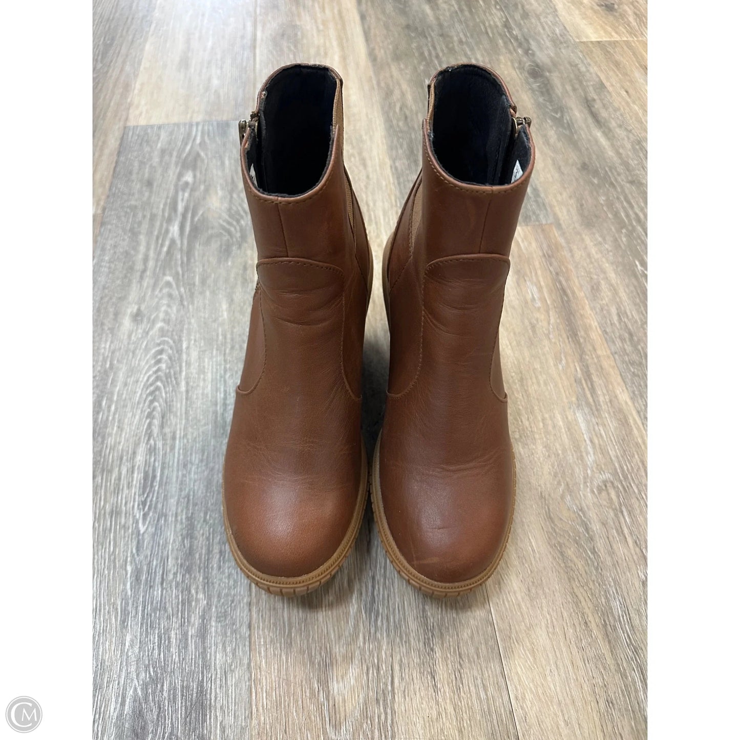 Boots Ankle Heels By Sorel In Brown, Size: 9