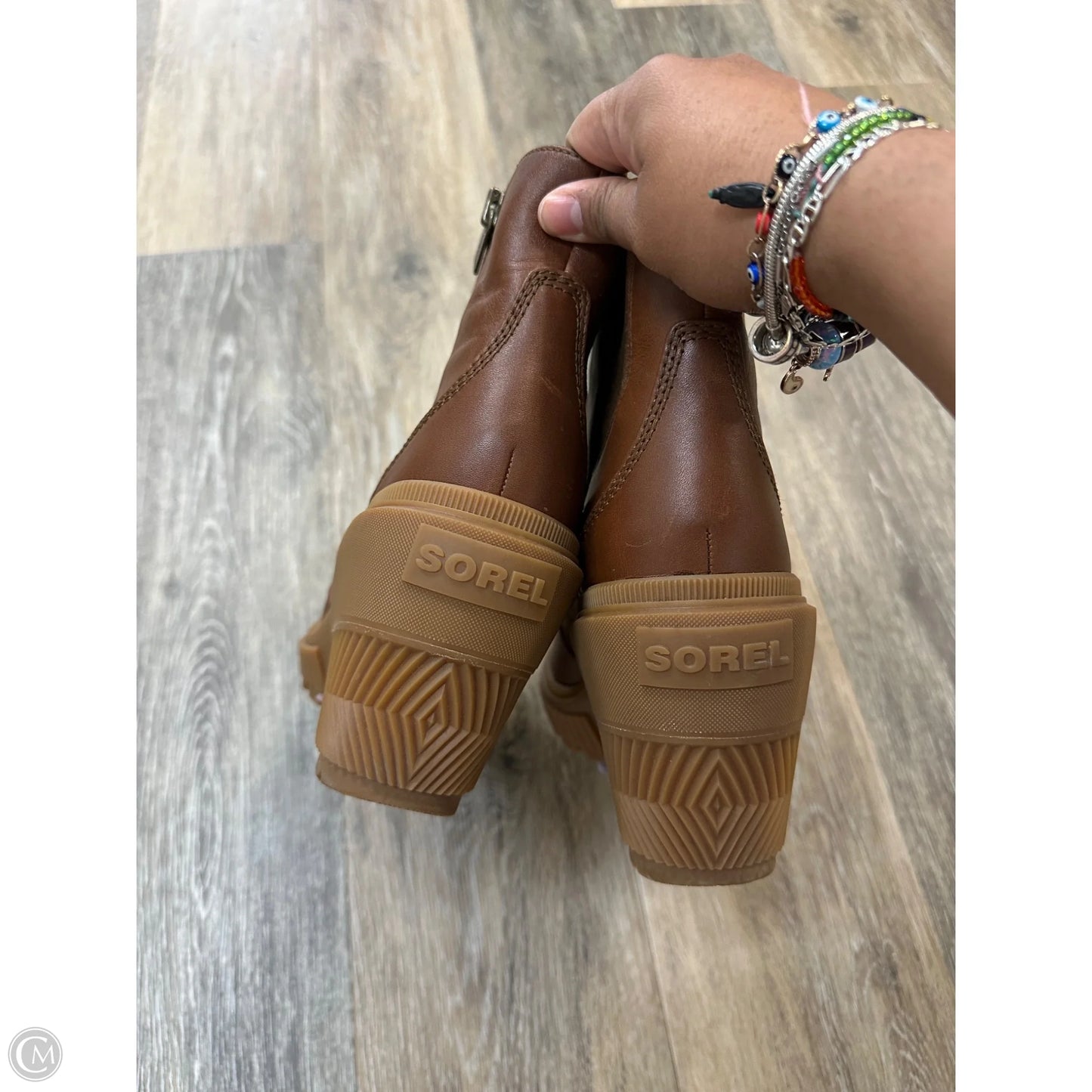 Boots Ankle Heels By Sorel In Brown, Size: 9