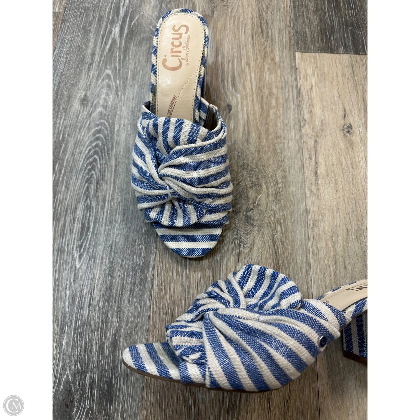 Sandals Heels Block By Sam Edelman In Striped Pattern, Size: 8