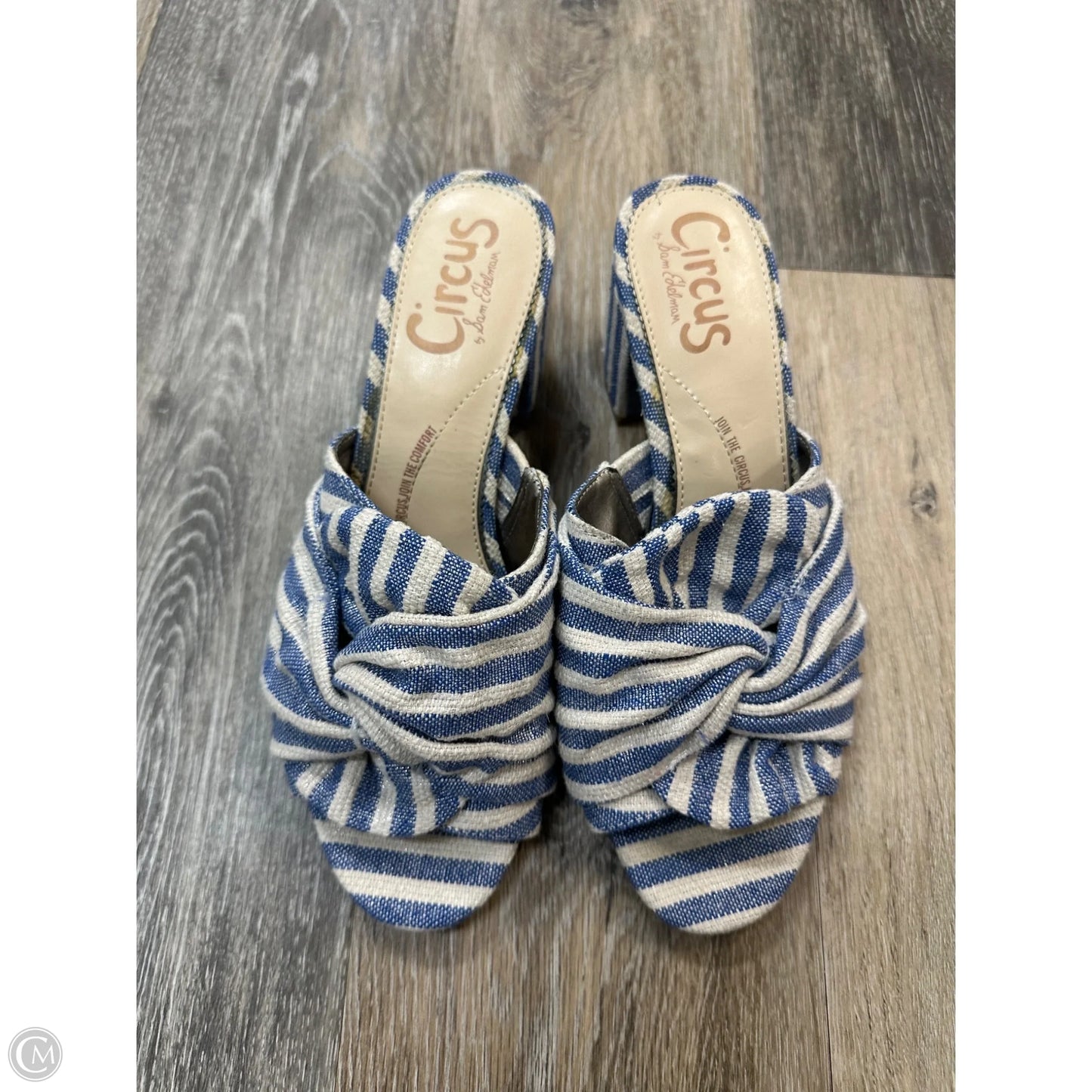 Sandals Heels Block By Sam Edelman In Striped Pattern, Size: 8