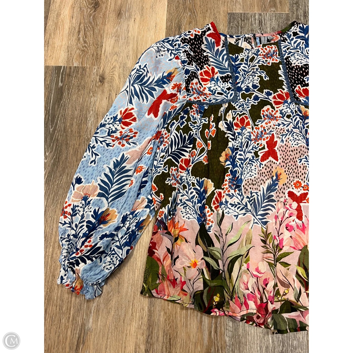 Blouse Long Sleeve By Bl-nk In Multi-colored, Size: M