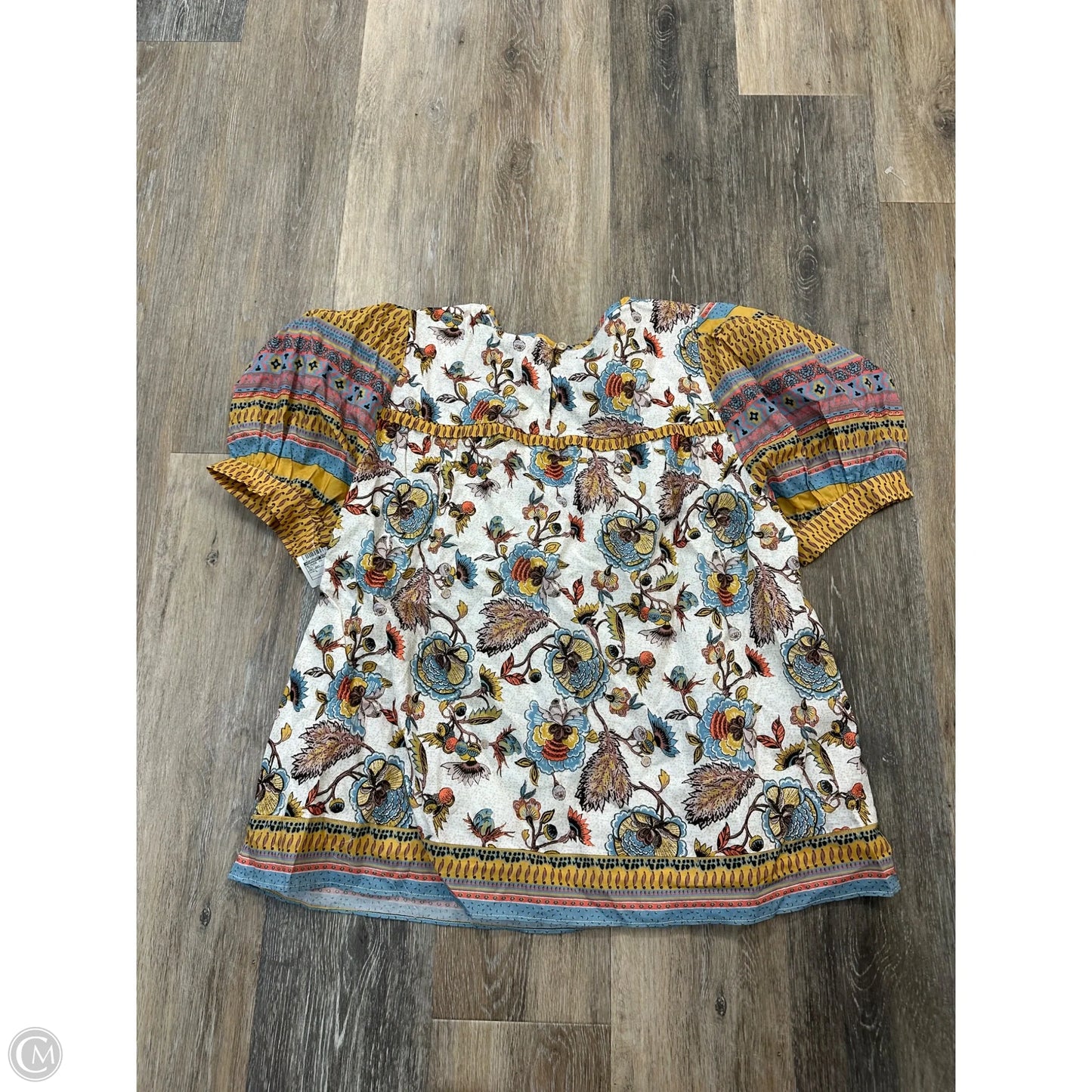 Blouse Short Sleeve By Current Air In Multi-colored, Size: L