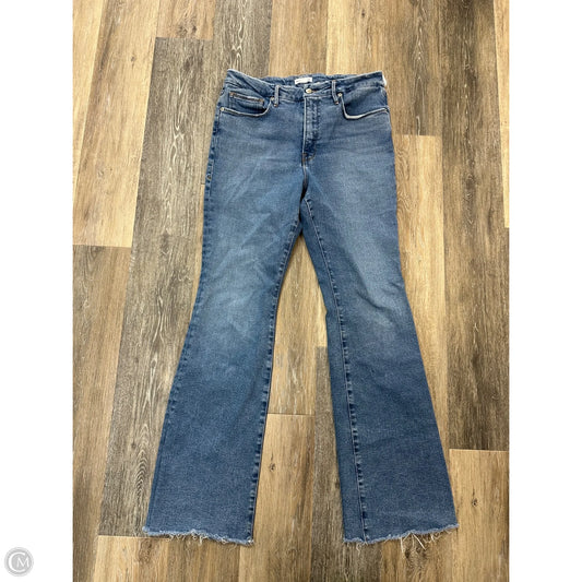 Jeans Flared By Good American In Blue Denim, Size: 12