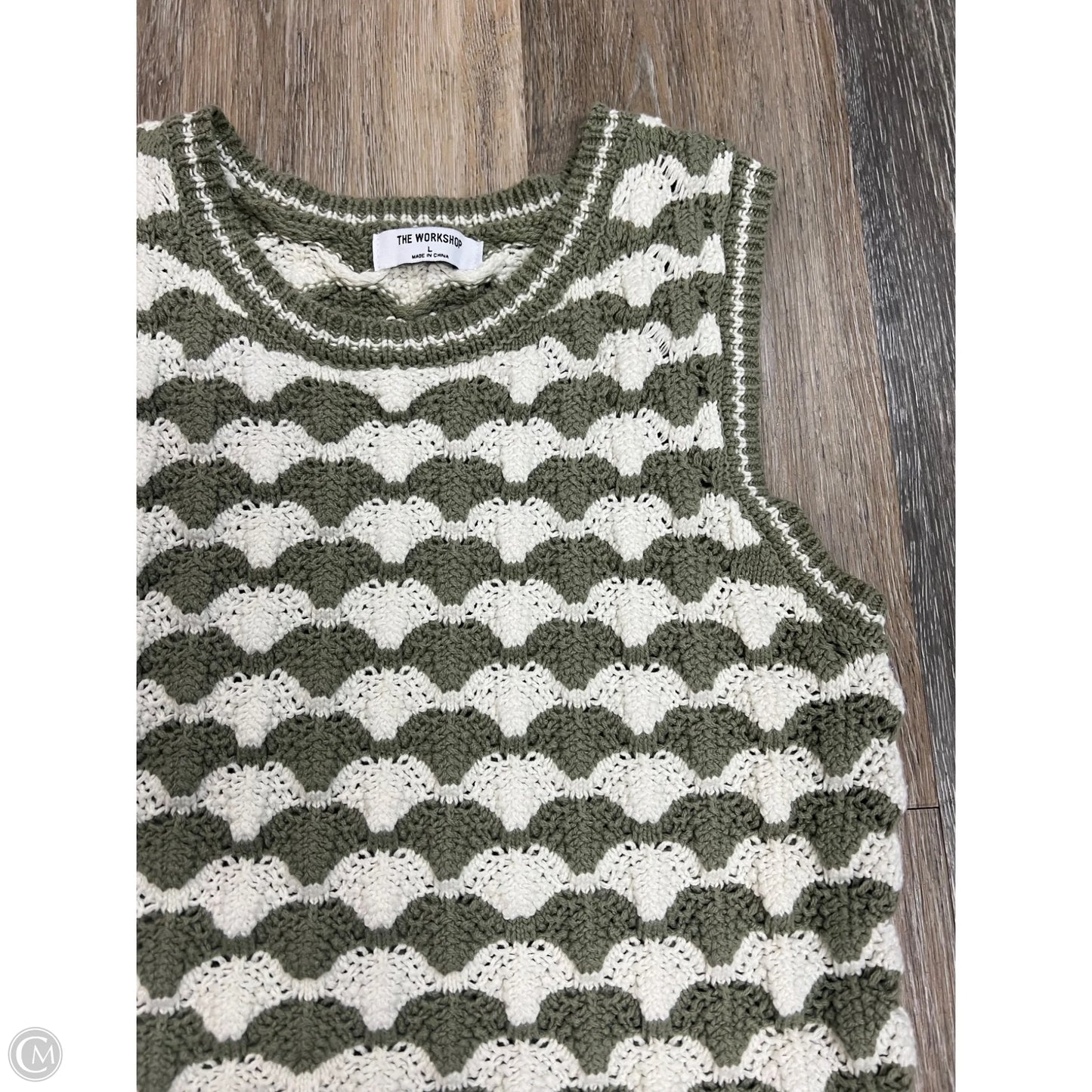 Tank Top By The Workshop In Green & White, Size: L