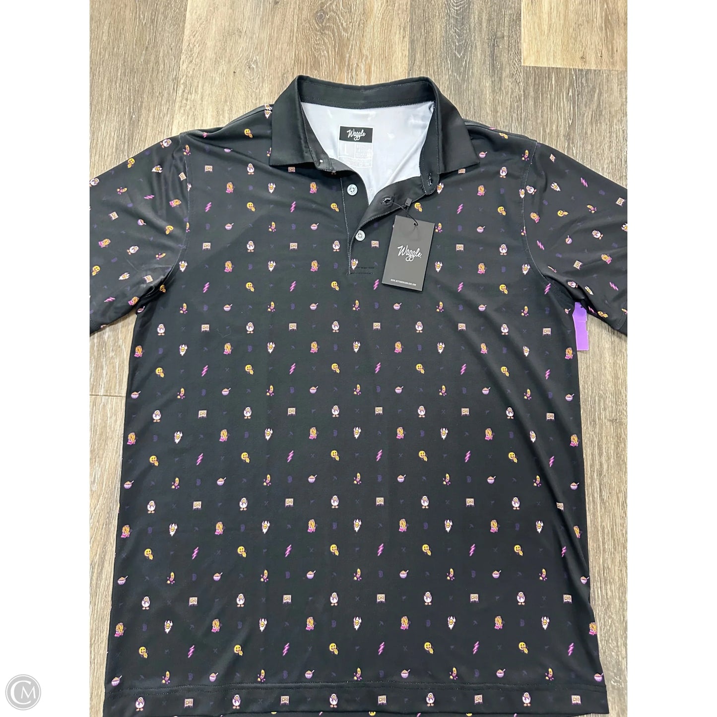 Athletic Top Short Sleeve By Waggle In Black, Size: L