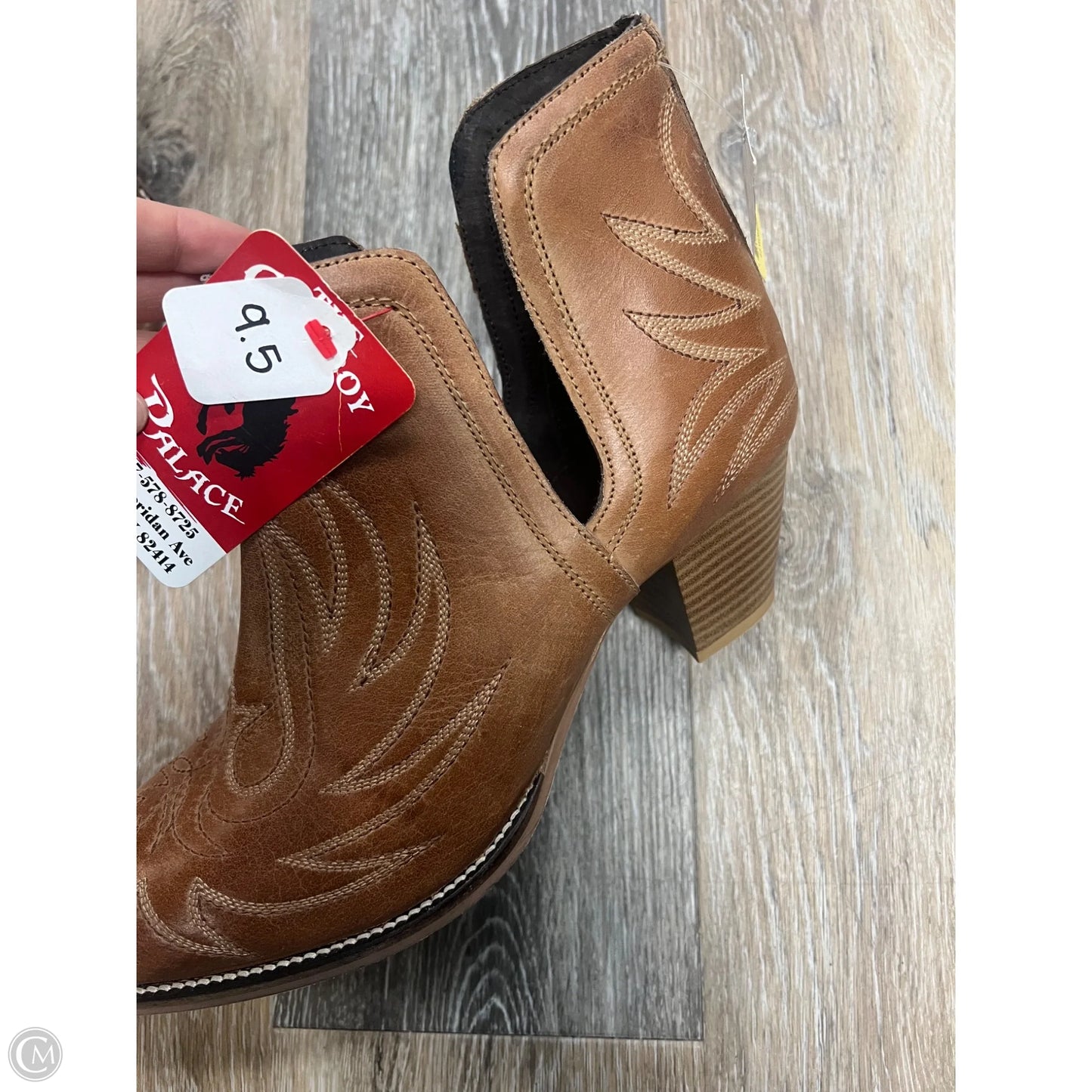 Boots Ankle Heels By Roper In Brown, Size: 9.5