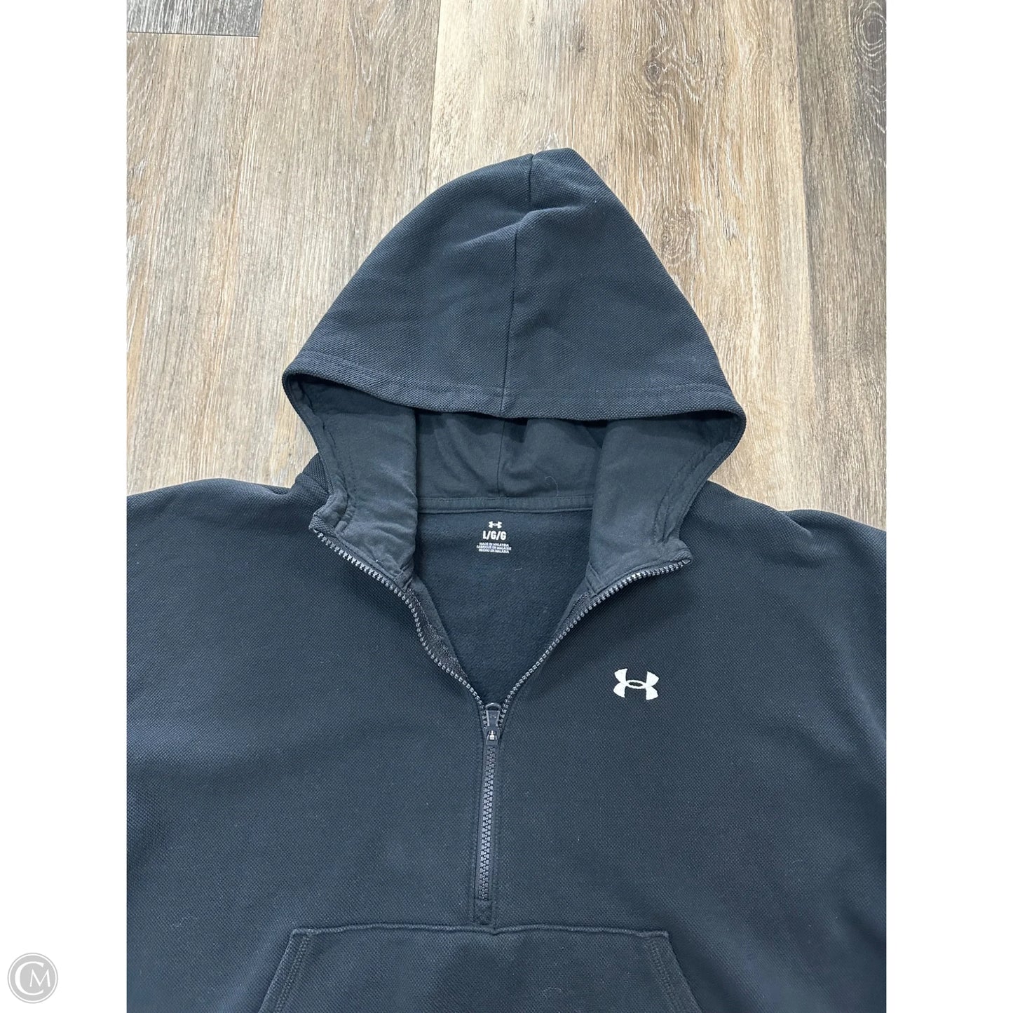 Athletic Sweatshirt Hoodie By Under Armour In Black, Size: L