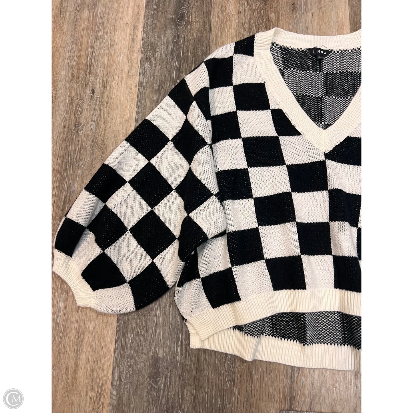 Sweater By J. NNA In Black & White, Size: L