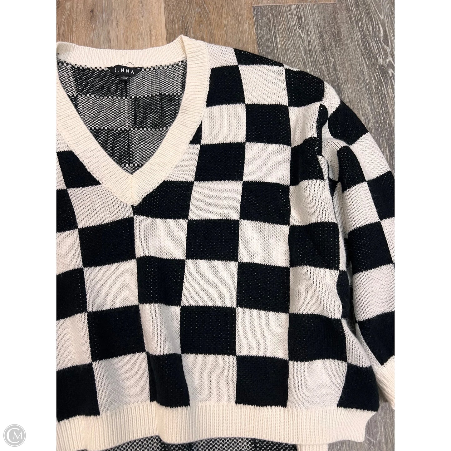 Sweater By J. NNA In Black & White, Size: L