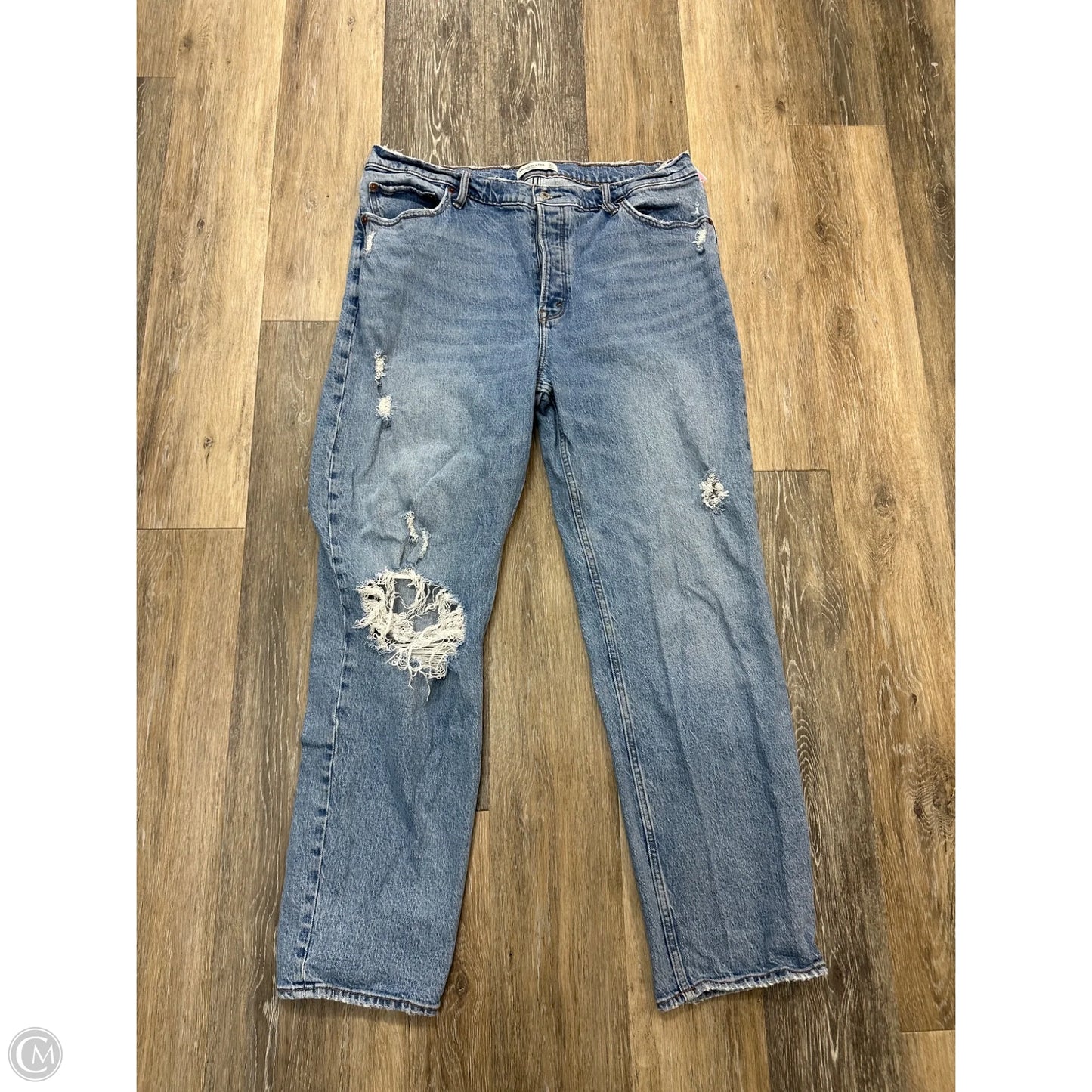 Jeans Straight By Abercrombie And Fitch In Blue Denim, Size: 16L