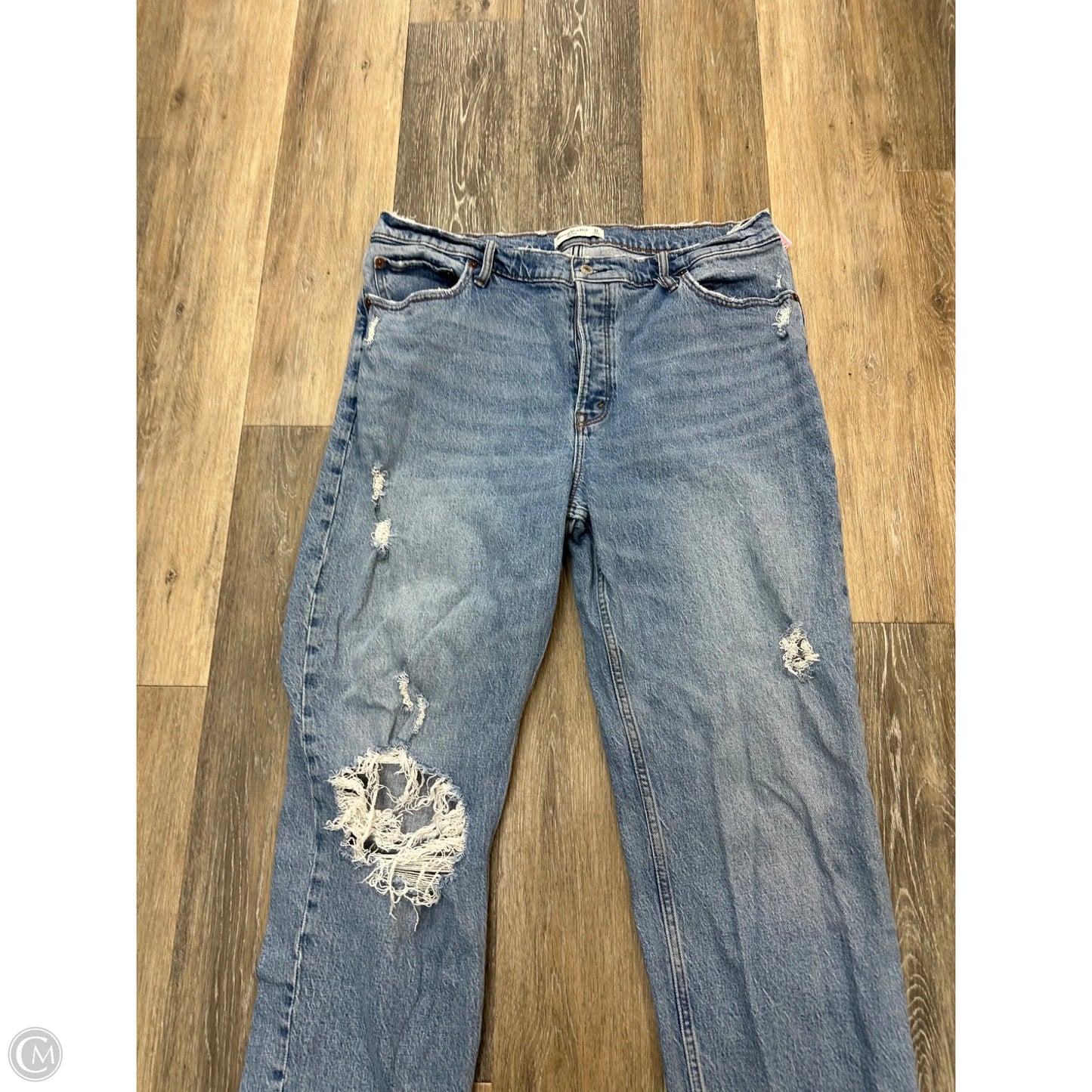 Jeans Straight By Abercrombie And Fitch In Blue Denim, Size: 16L