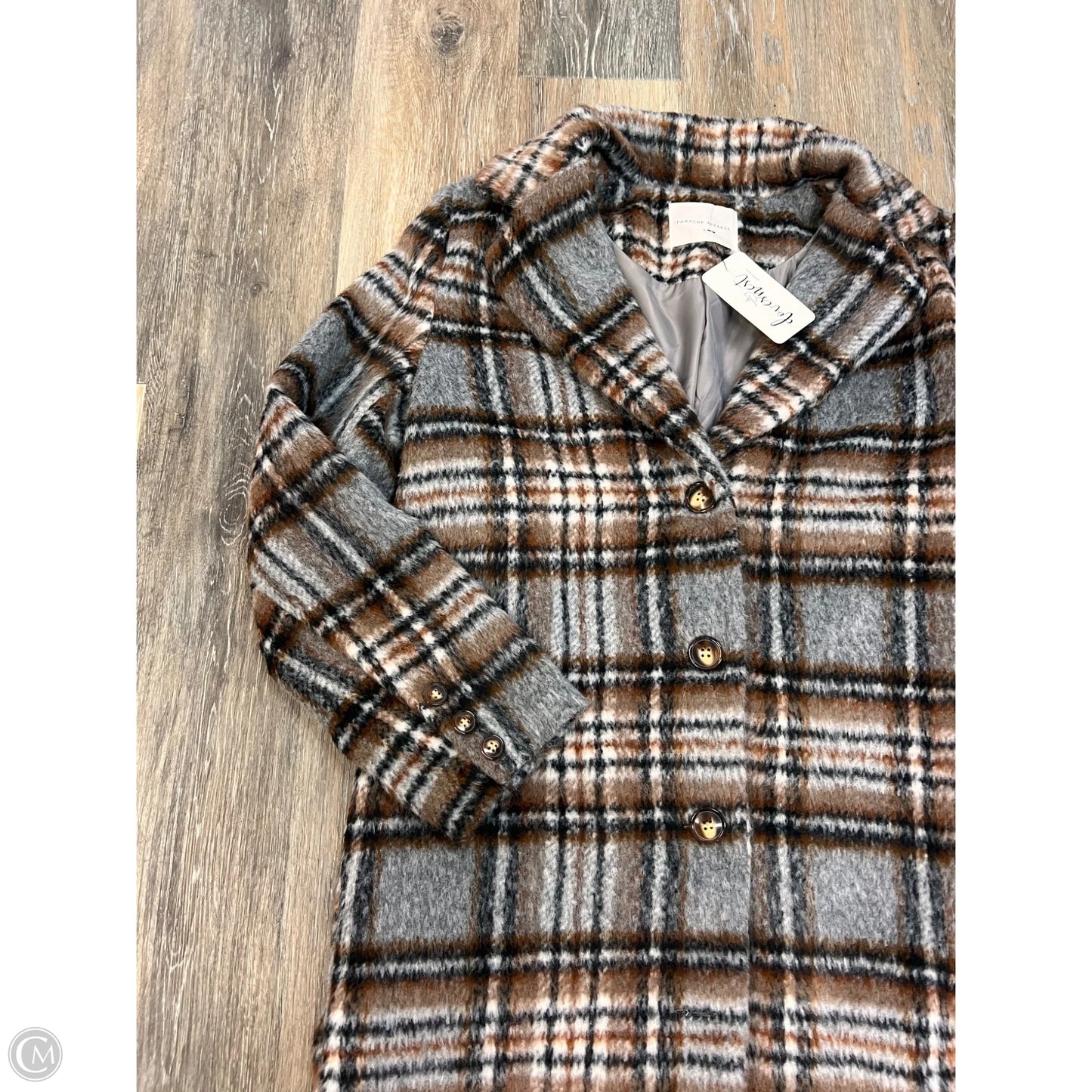 Coat Trench Coat By Panache Apparel In Multi-colored, Size: S