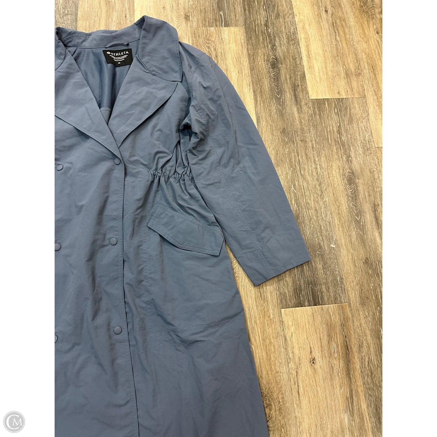 Coat Trench Coat By Athleta In Blue, Size: M