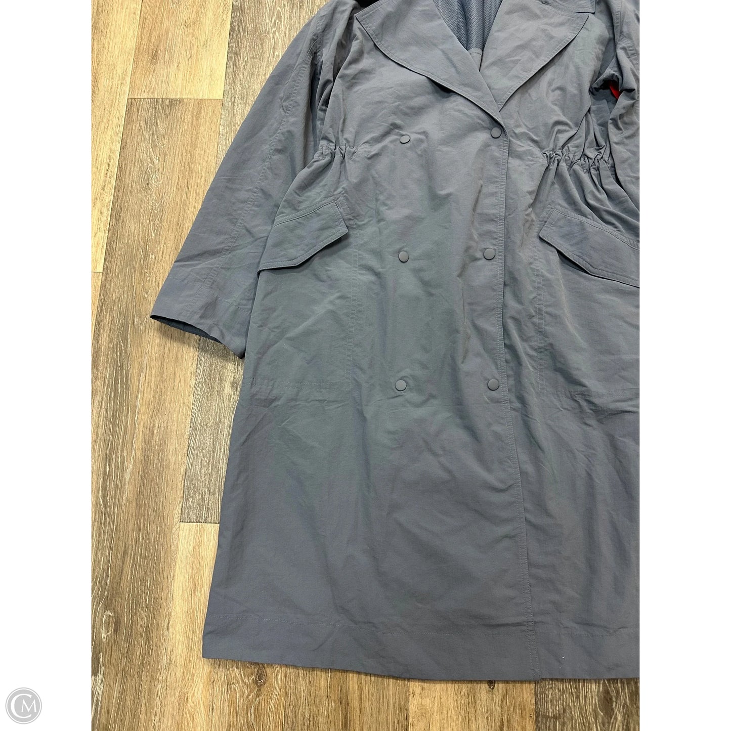 Coat Trench Coat By Athleta In Blue, Size: M