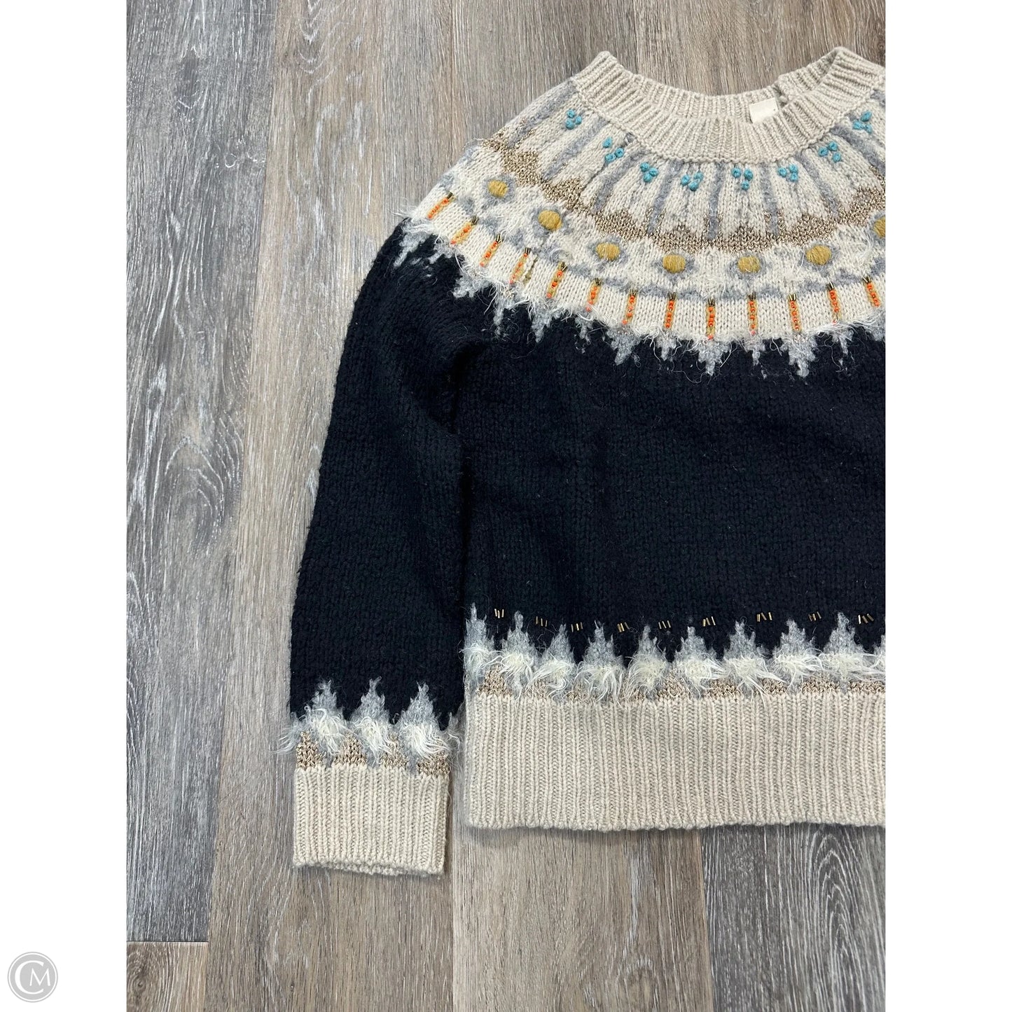 Sweater By Sleeping on Snow In Black & Tan, Size: Xs