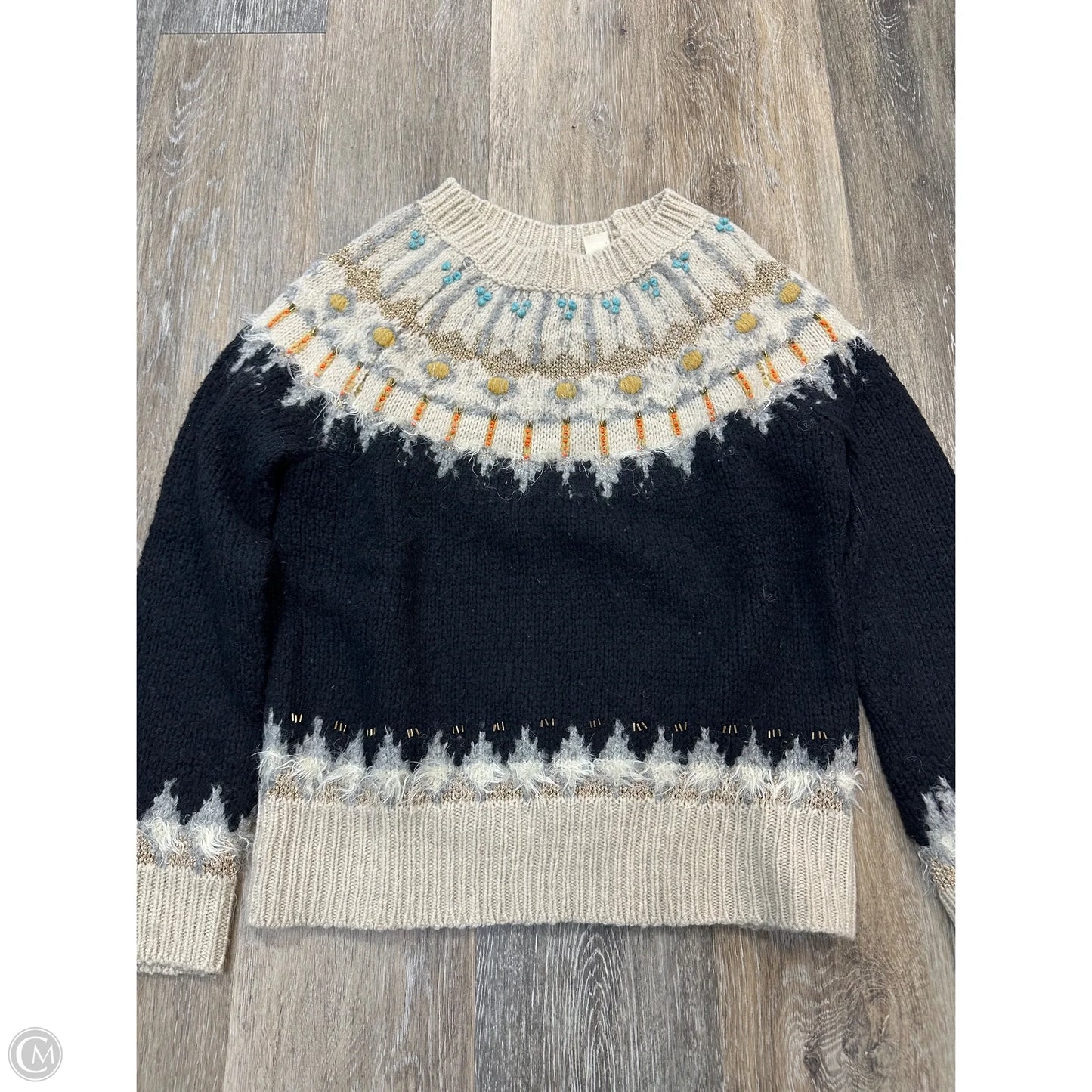 Sweater By Sleeping on Snow In Black & Tan, Size: Xs