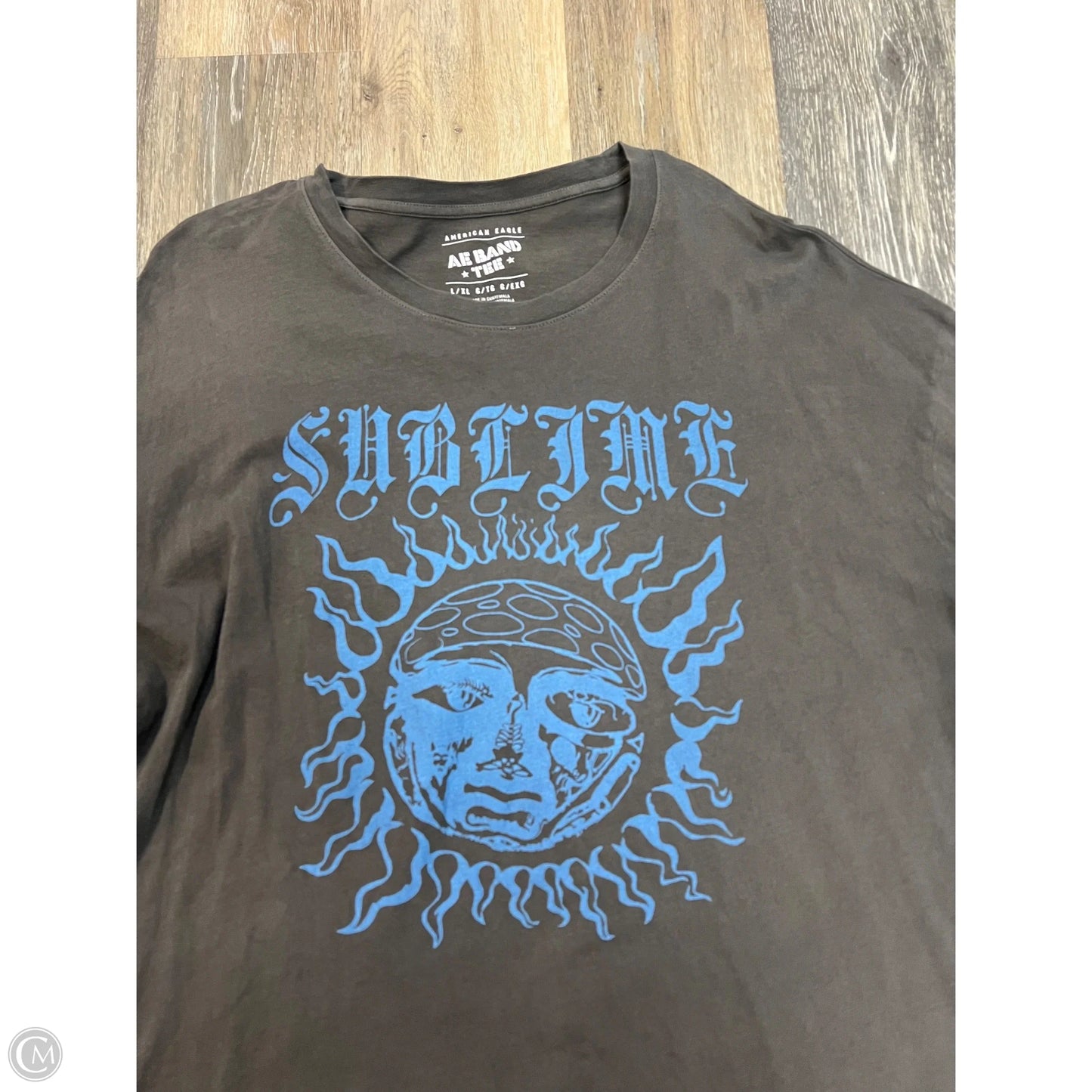 Top Short Sleeve By American Eagle In Grey, Size: L