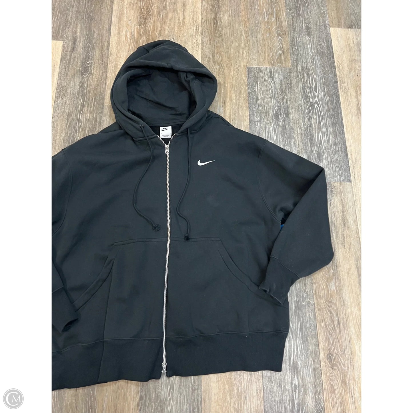 Athletic Sweatshirt Hoodie By Nike In Black, Size: 1x