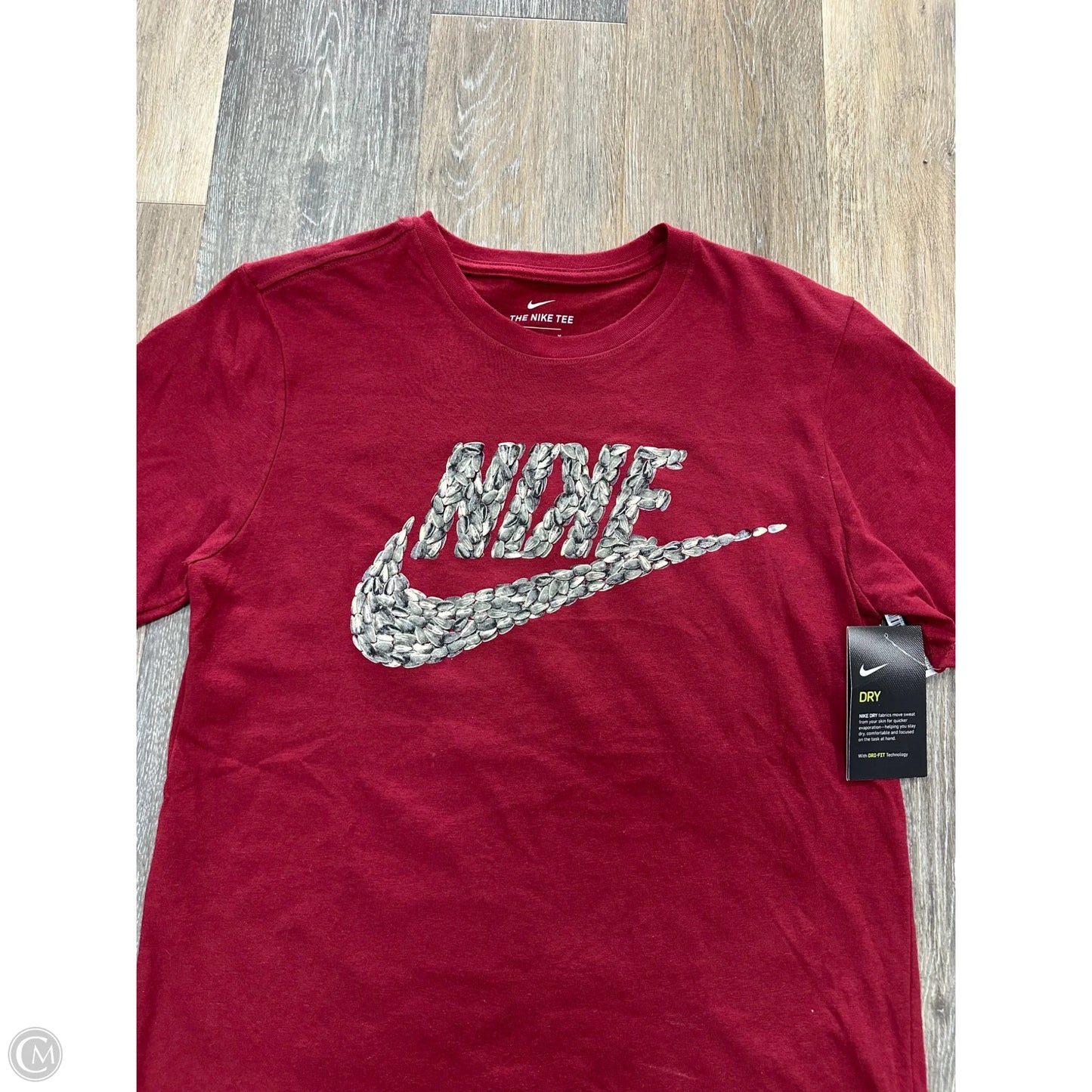Athletic Top Short Sleeve By Nike In Red, Size: M