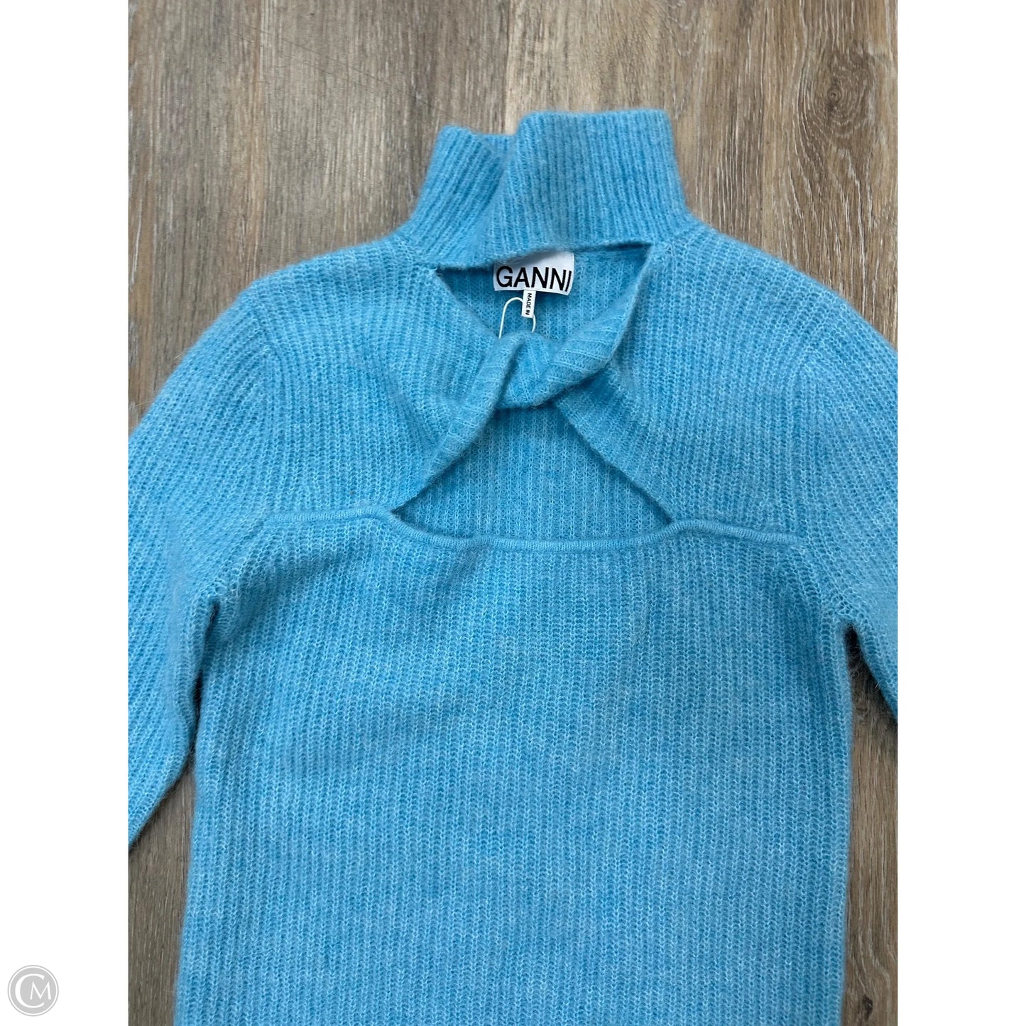 Sweater Short Sleeve By Ganni In Blue, Size: S