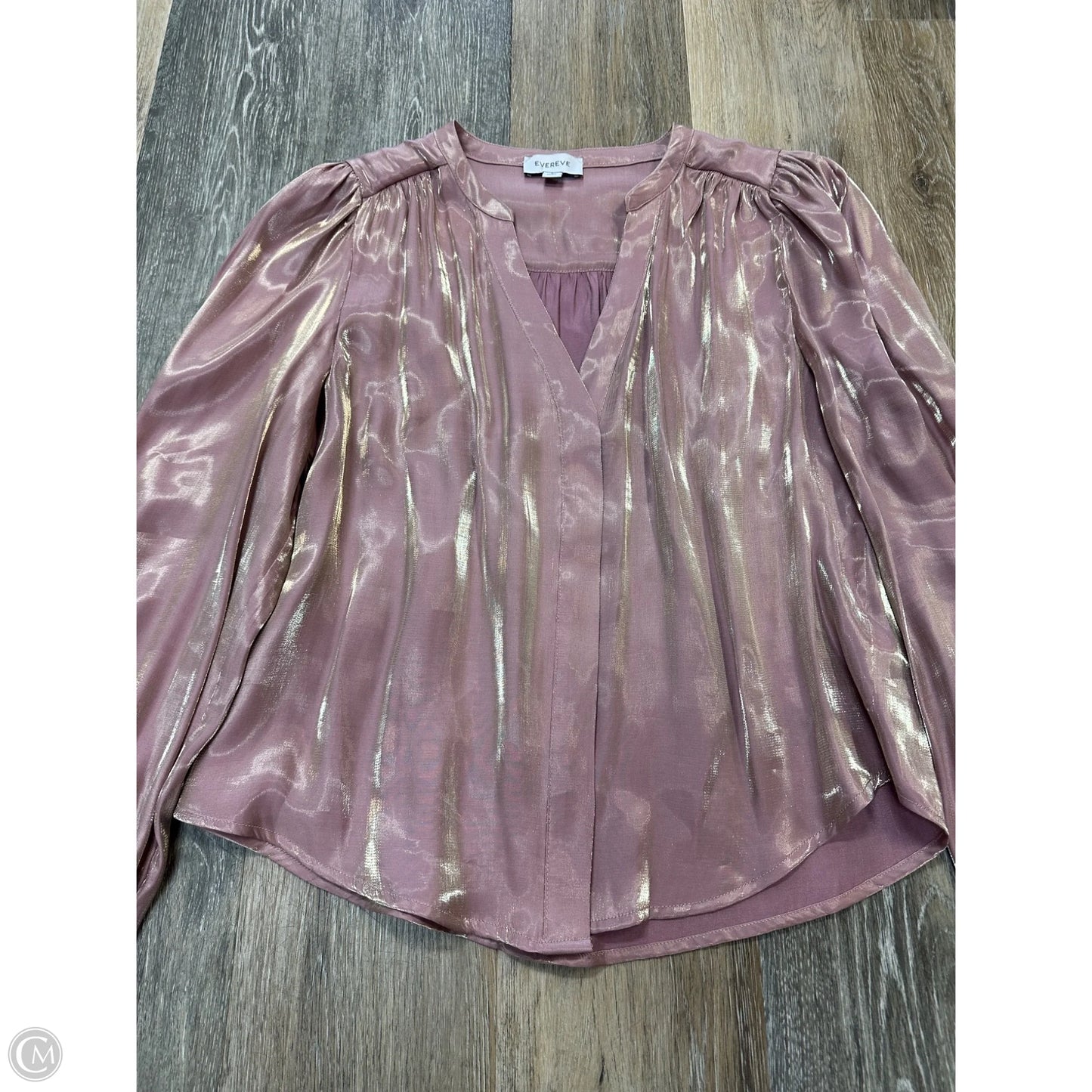 Blouse Long Sleeve By Evereve In Pink, Size: S