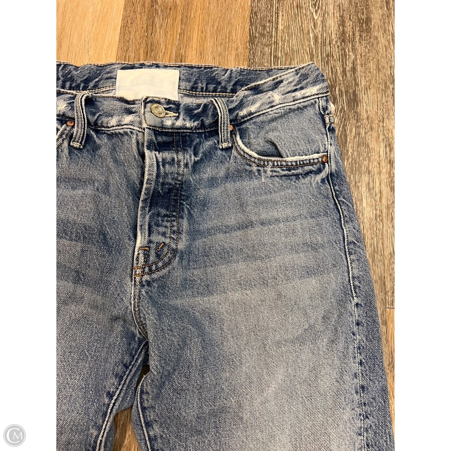 Jeans Straight By Mother Jeans In Blue Denim, Size: 4