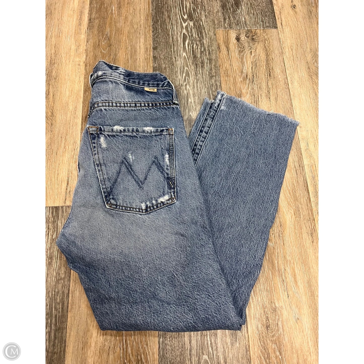 Jeans Straight By Mother Jeans In Blue Denim, Size: 4
