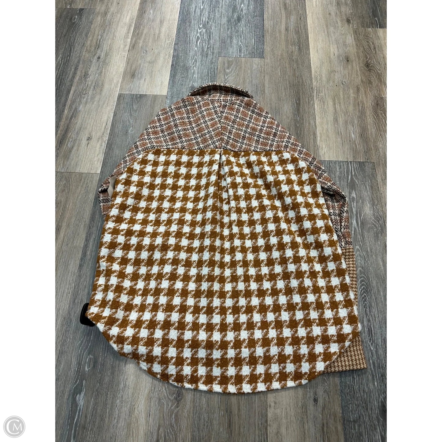 Jacket Shirt By Mystree In Plaid Pattern, Size: L