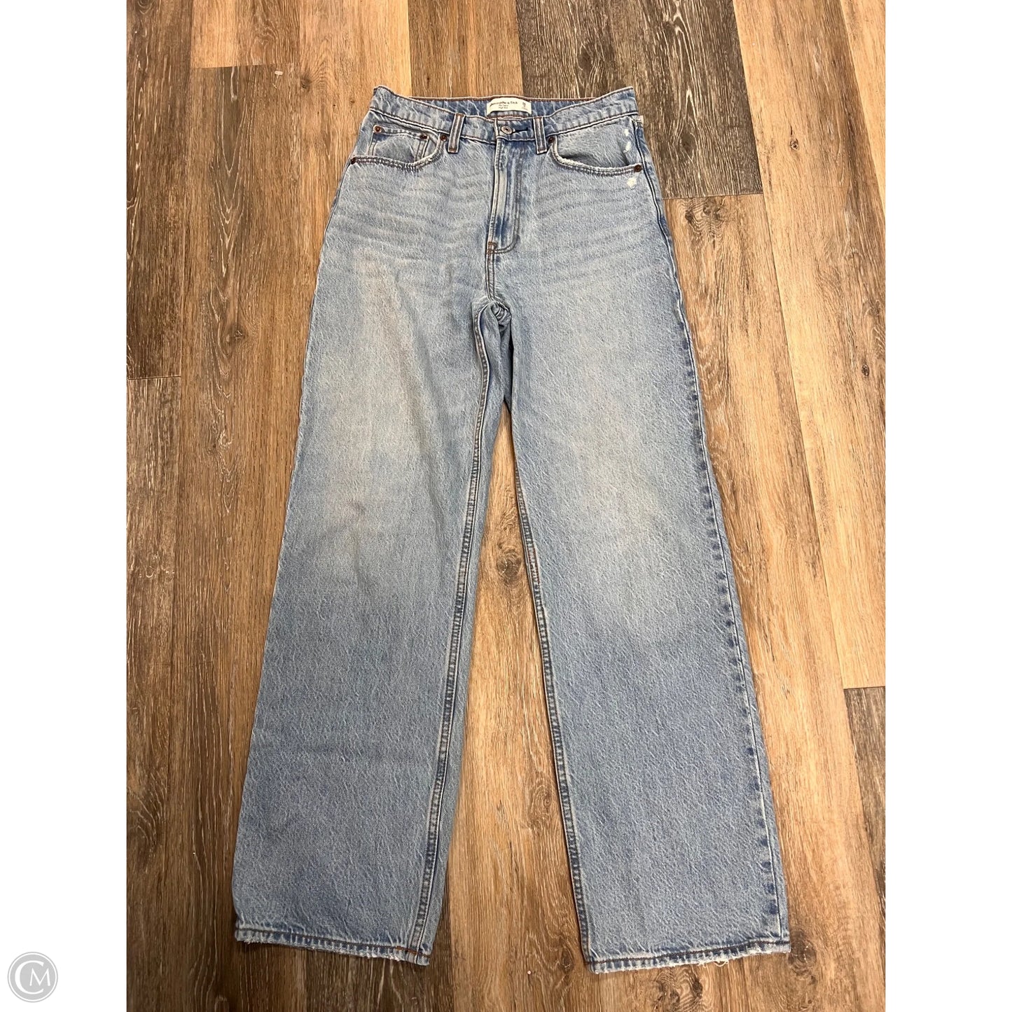 Jeans Wide Leg By Abercrombie And Fitch In Blue Denim, Size: 2