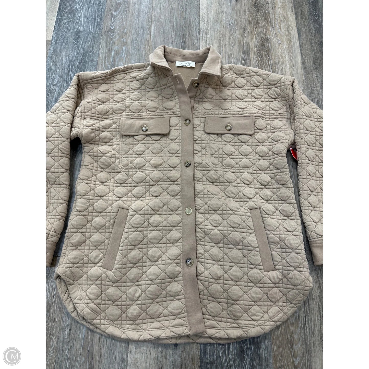 Jacket Shirt By Doe & Rae In Beige, Size: S