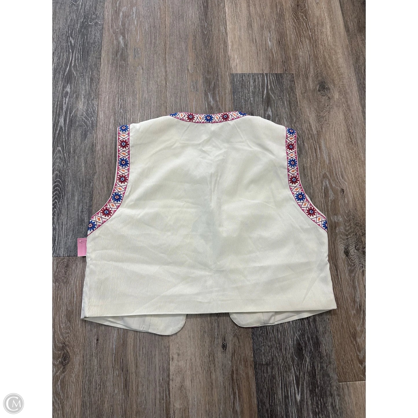 Vest Other By Embroidered Vest In Cream, Size: M