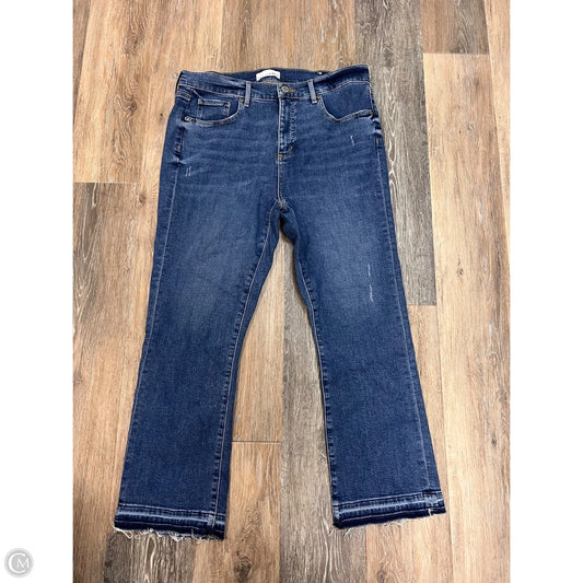 Jeans Cropped By Loft In Blue Denim, Size: 12