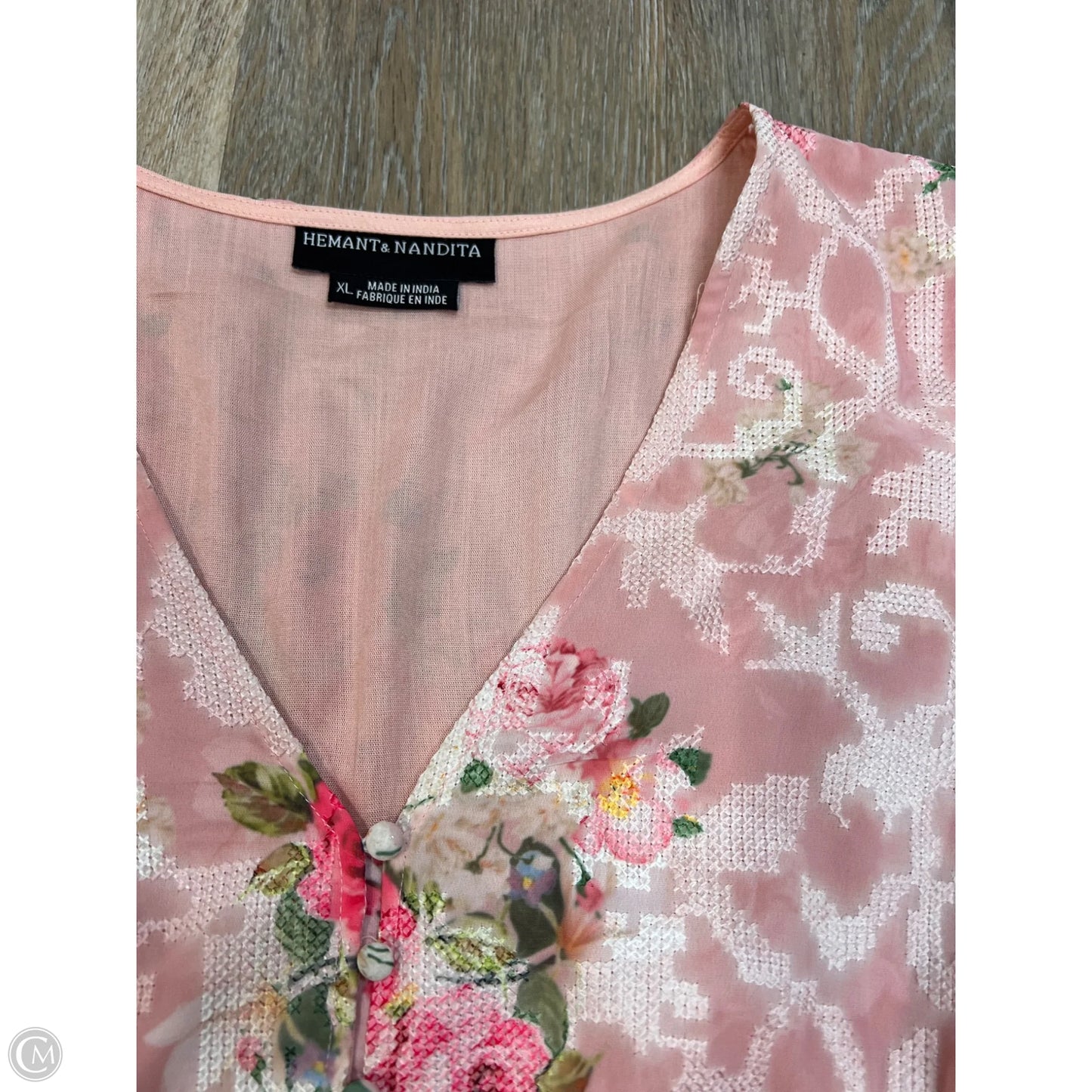 Top Short Sleeve By HEMANT & NANDITA In Floral Print, Size: Xl