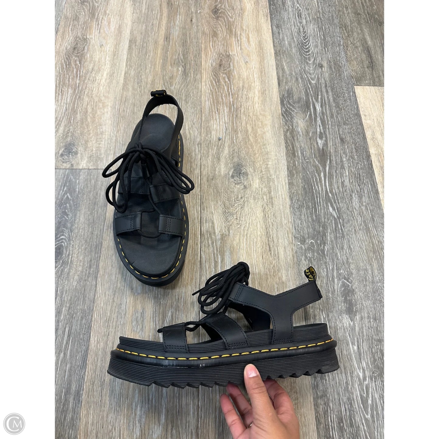 Sandals Flats By Dr Martens In Black, Size: 9